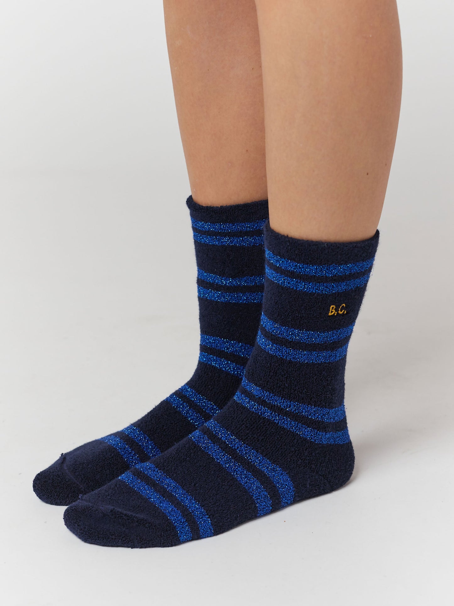 Striped lurex chunky socks