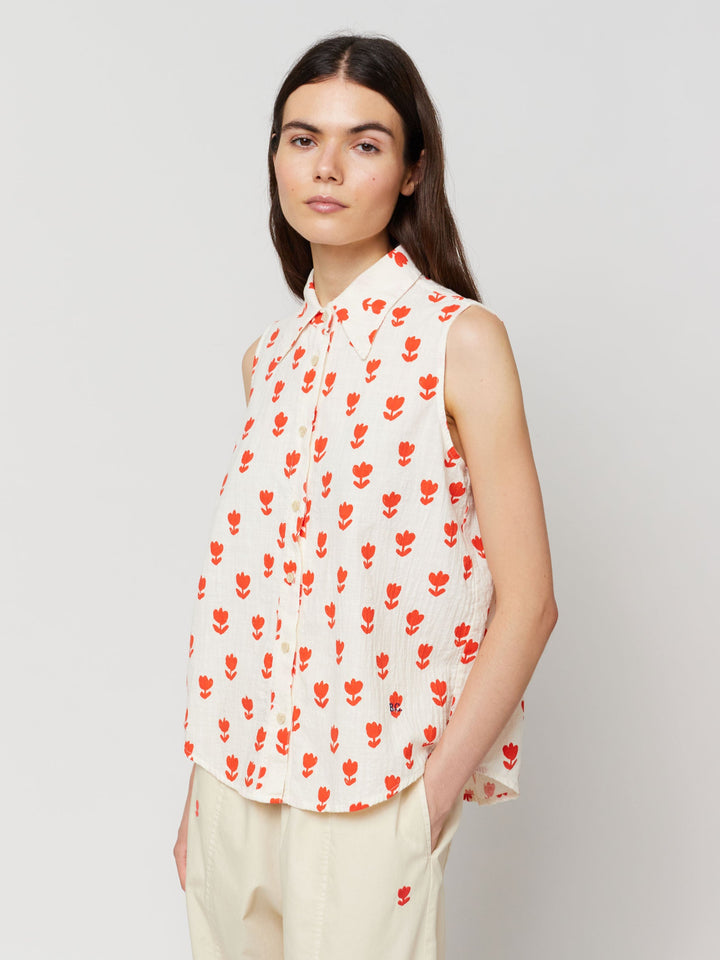 Retro Small Flowers sleeveless shirt