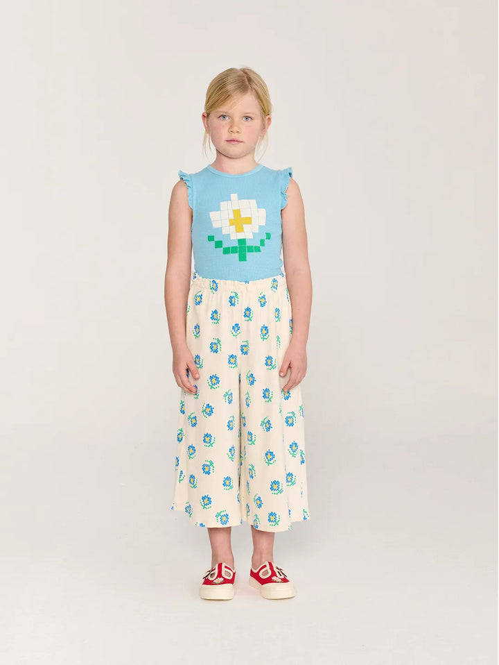 Flower Pixel all over culotte pants