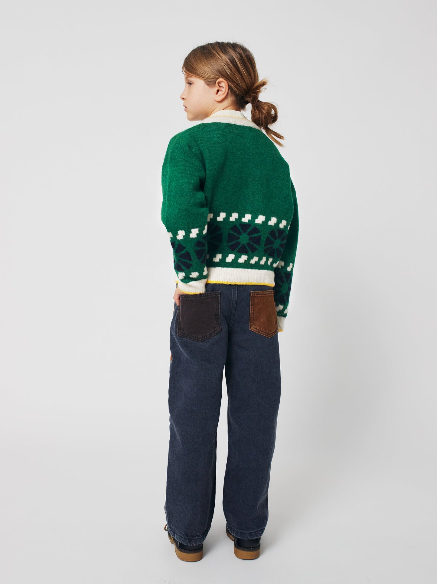 Bobo Choses カラーブロックデニムパンツ
