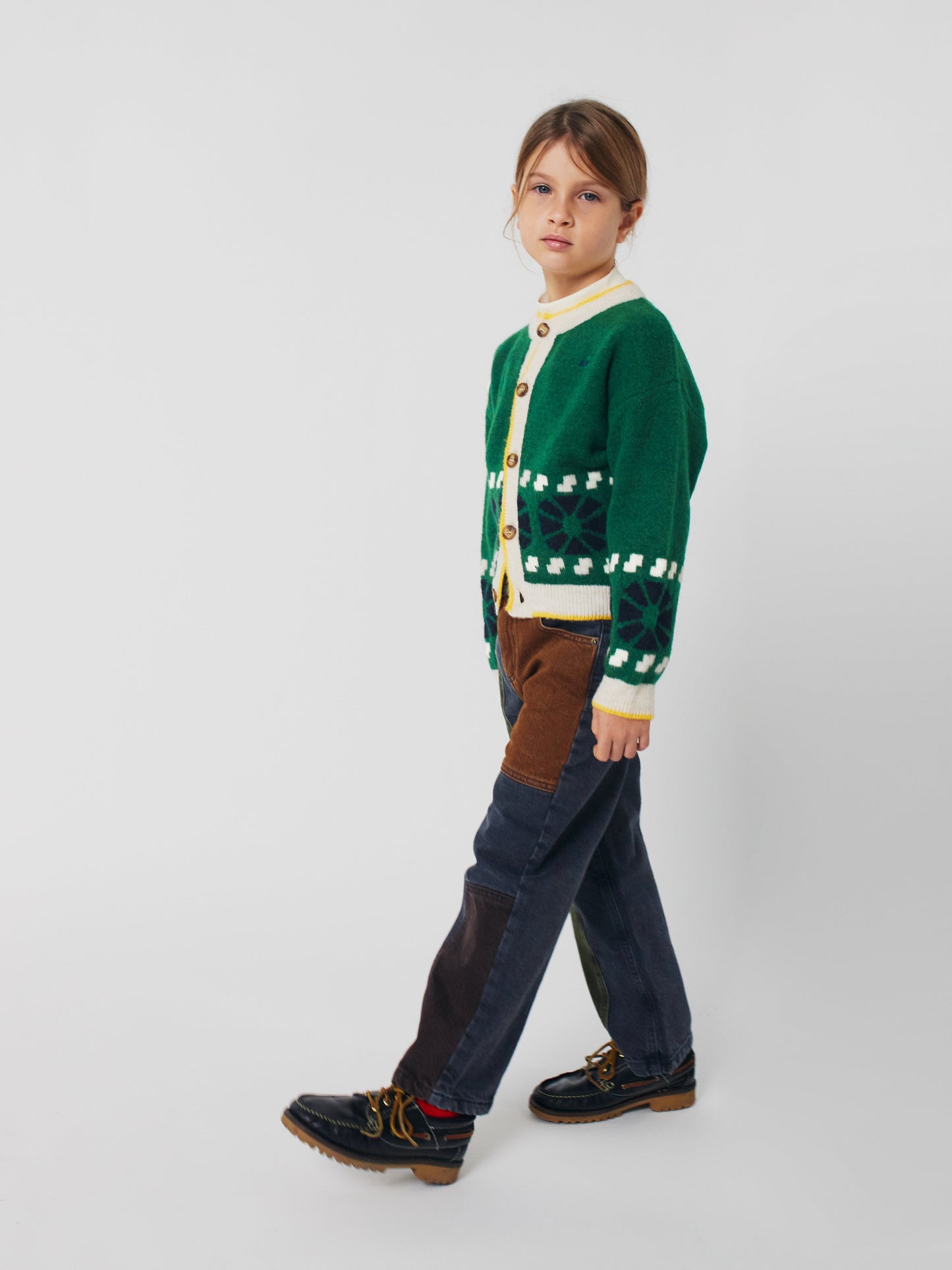 Bobo Choses カラーブロックデニムパンツ