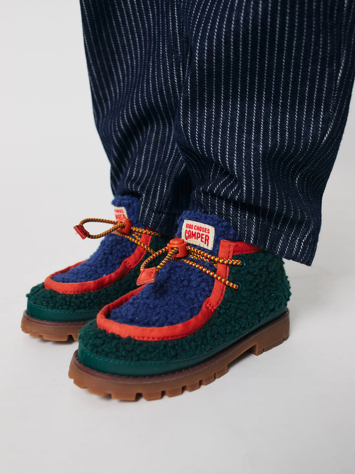 Bobo Choses x Camper Compas Wallabee sheepskin shoes