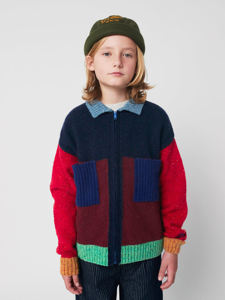 Bobo Choses カラーブロックカーディガン