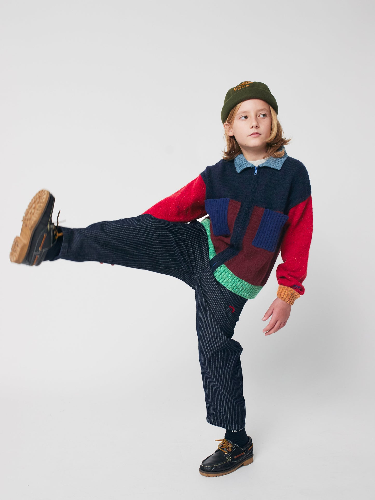 Bobo Choses カラーブロックカーディガン