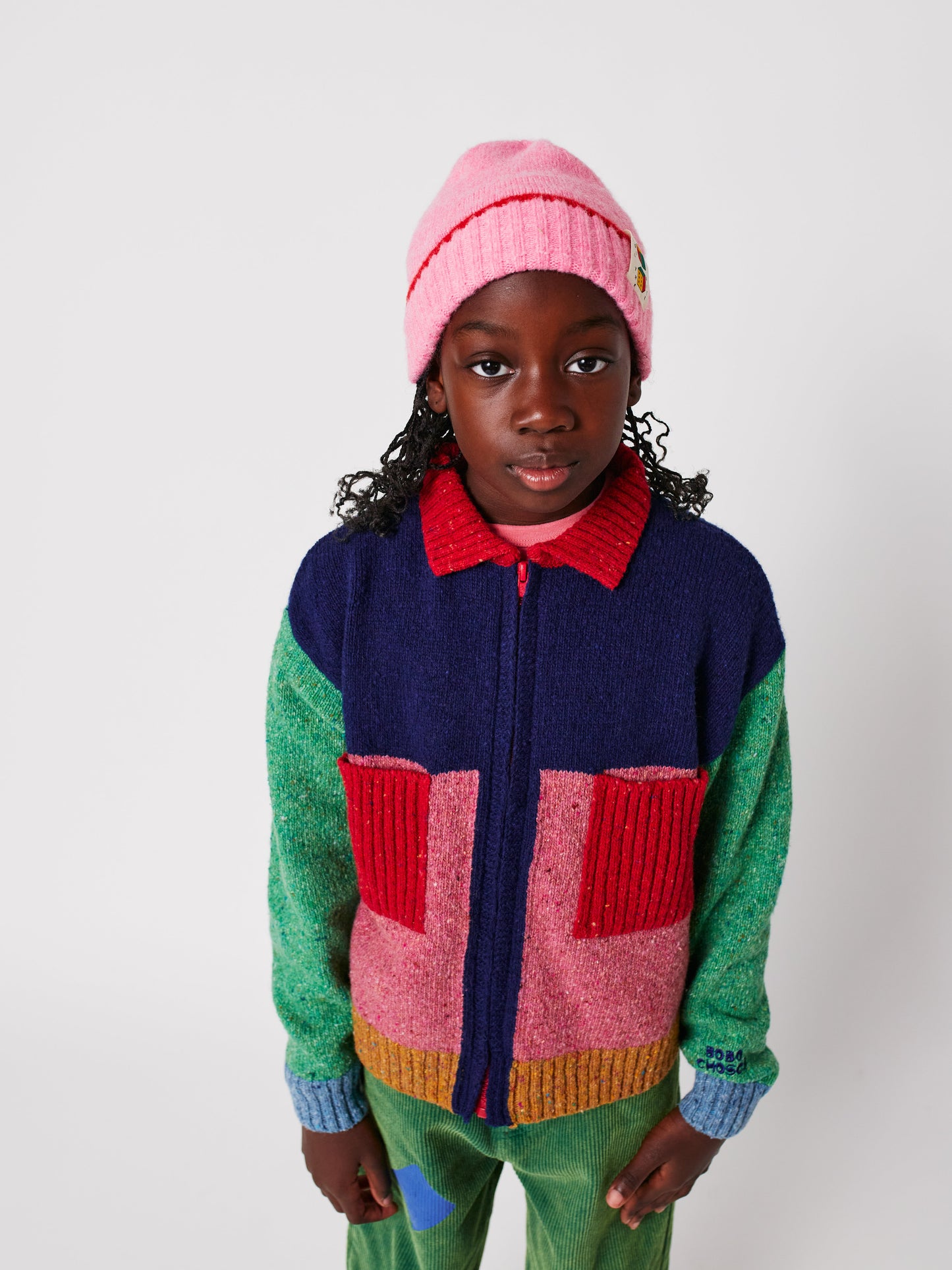 Bobo Choses カラーブロックカーディガン