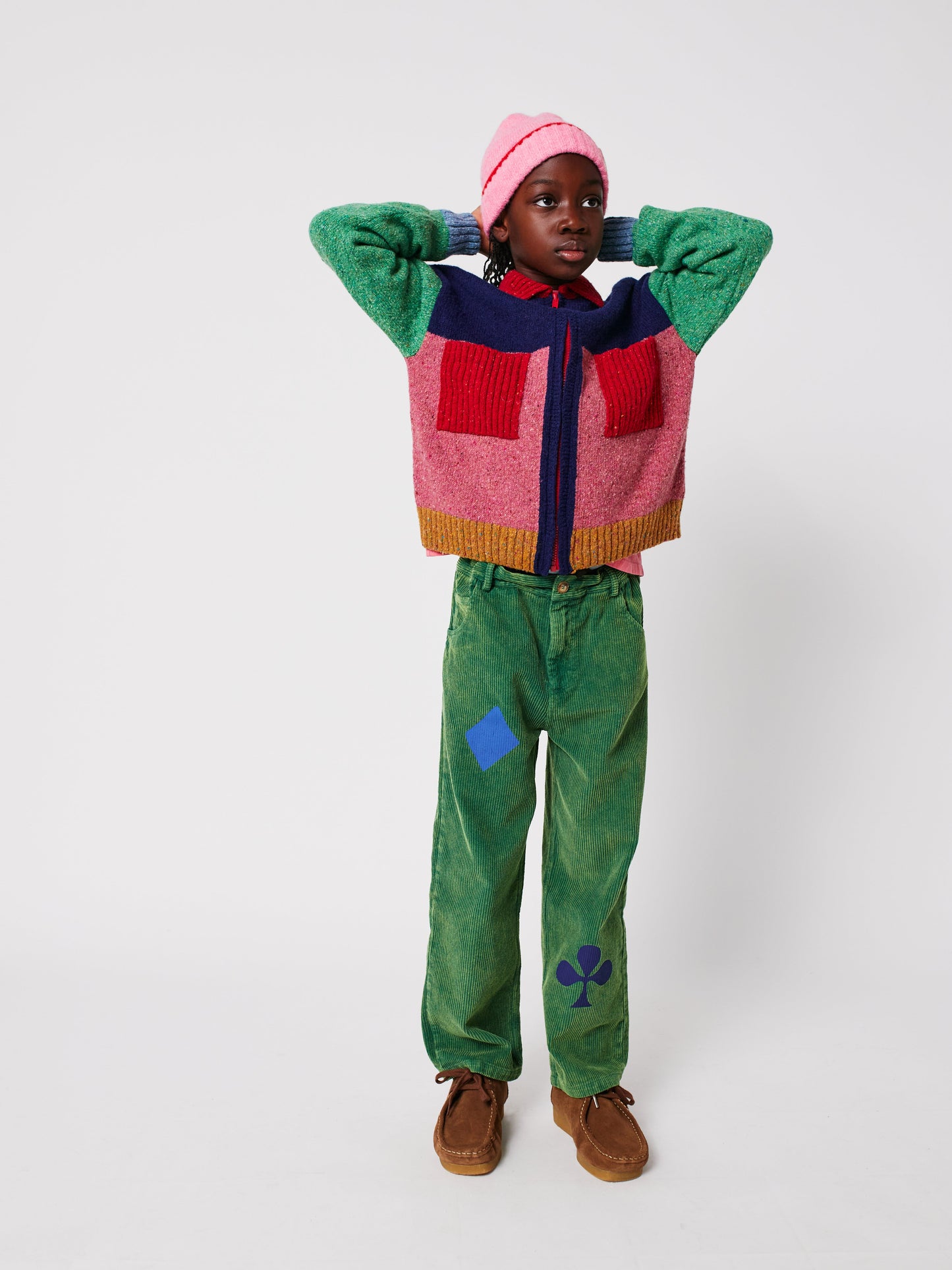 Bobo Choses カラーブロックカーディガン