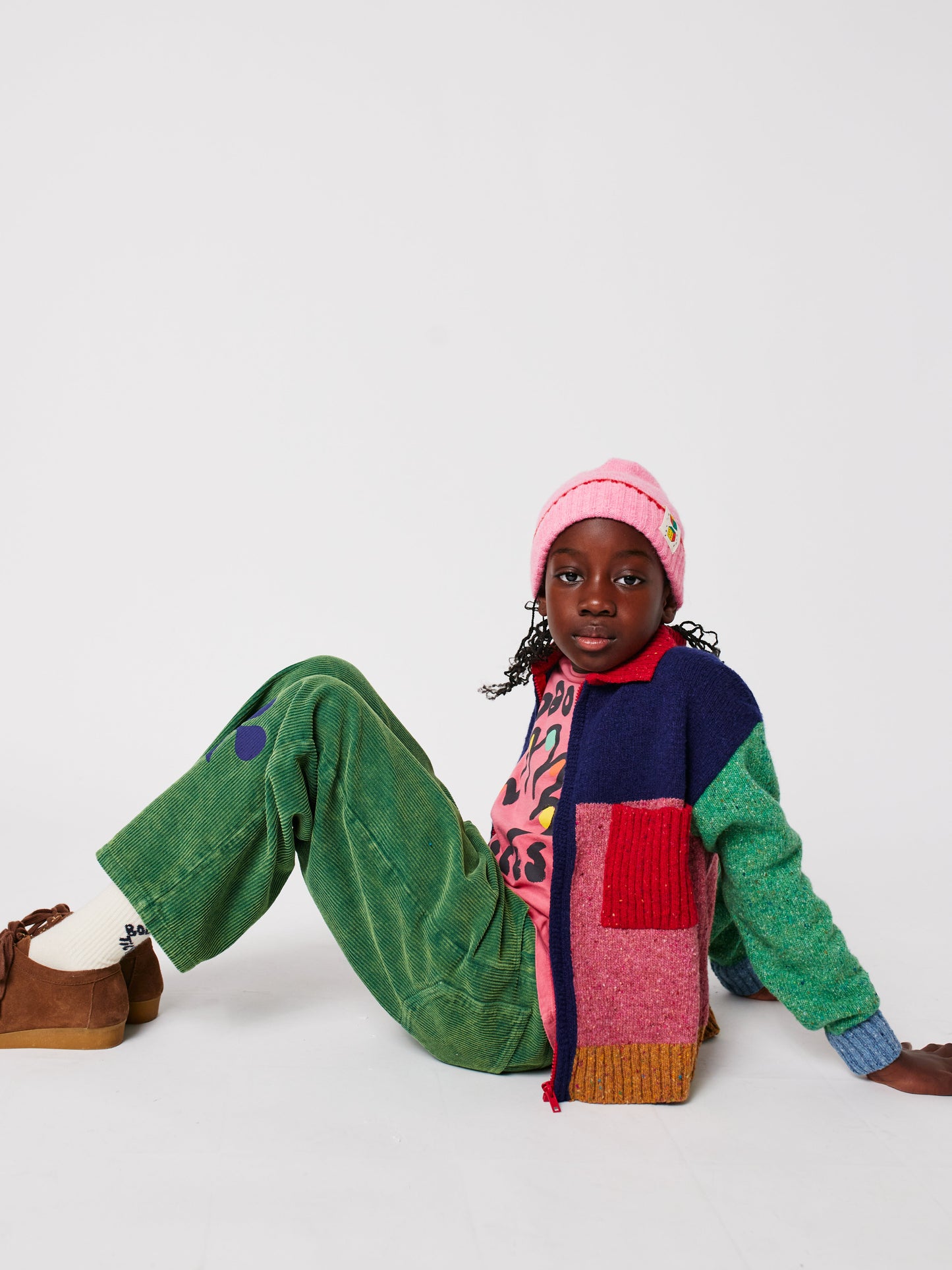 Bobo Choses カラーブロックカーディガン