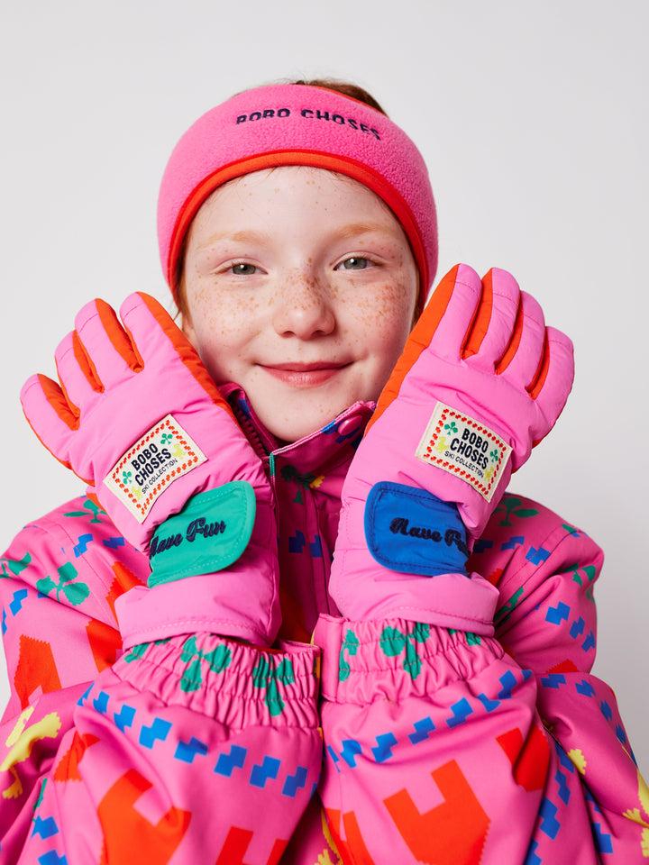 Bobo Choses pink polar fleece headband