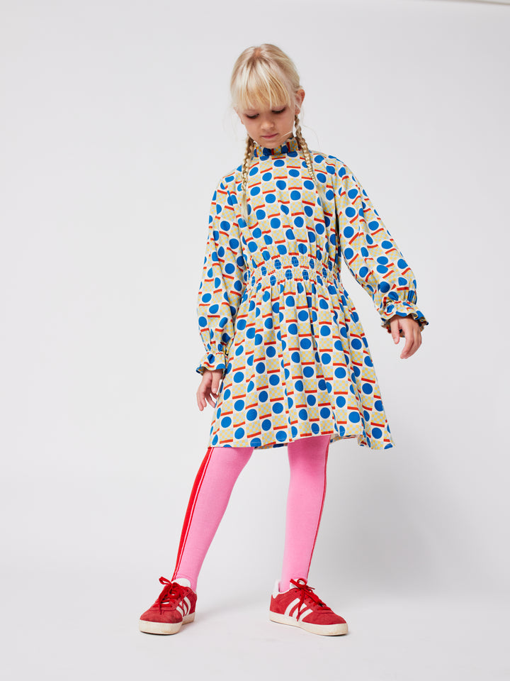Geometric Scacs all over dress