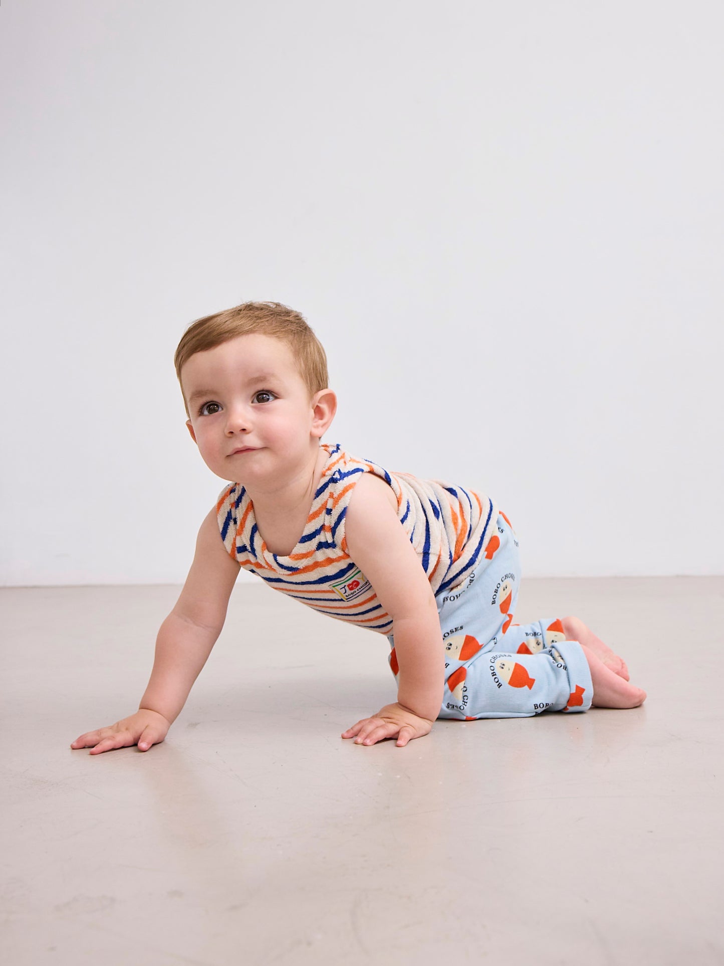 Smiling Striped terry cloth tank top