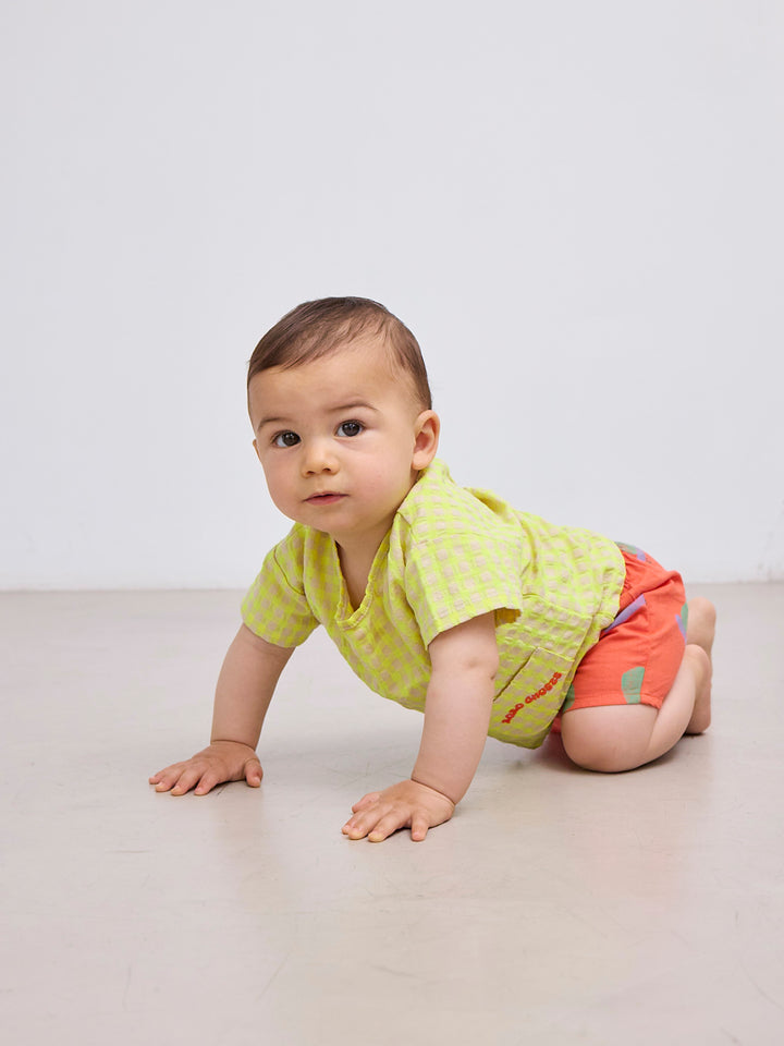 面白いカタツムリ柄の織りショートパンツ