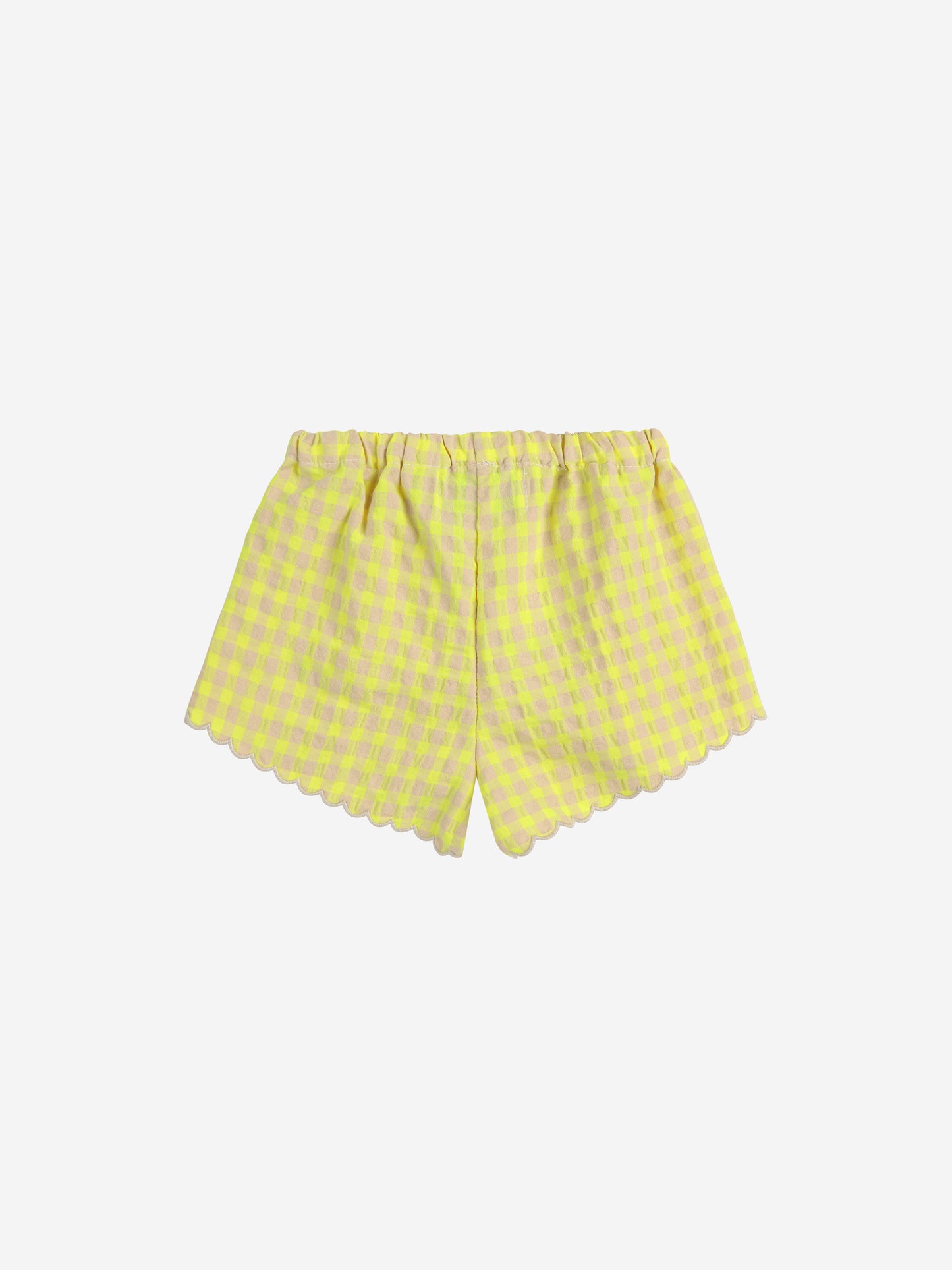 Vichy ruffle woven shorts