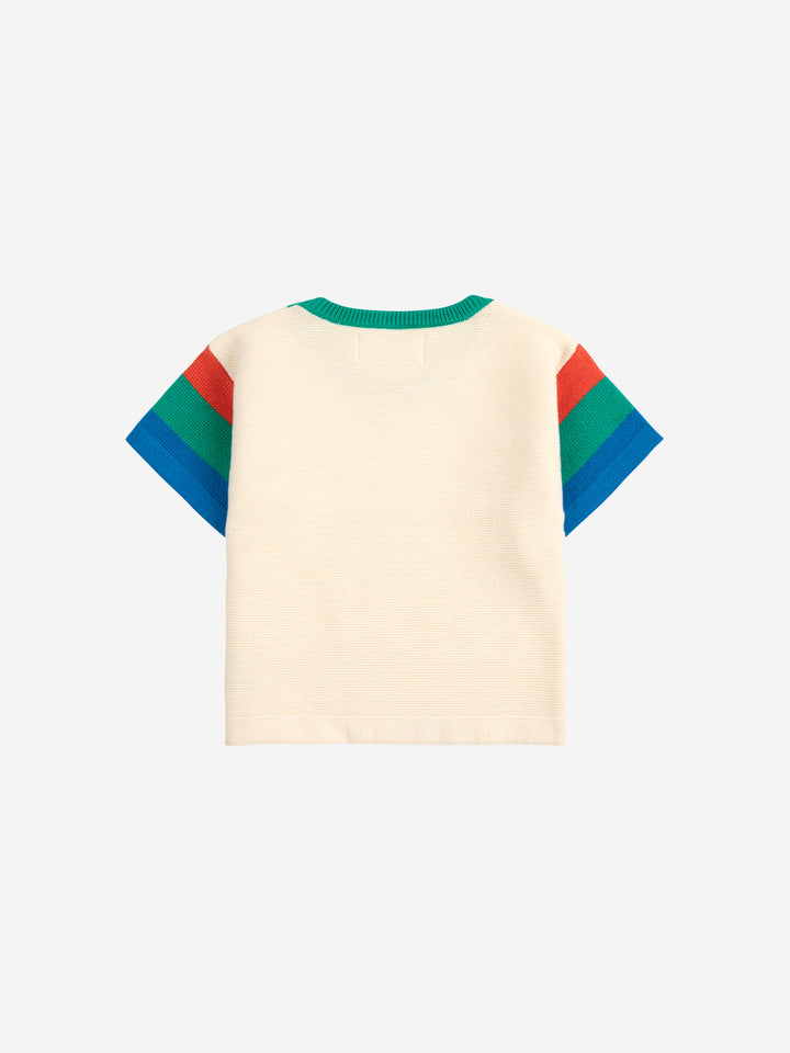 カラーブロックニットTシャツ