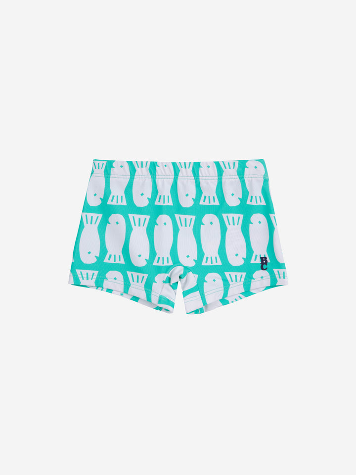 Lucky Fish all over square cut swim shorts