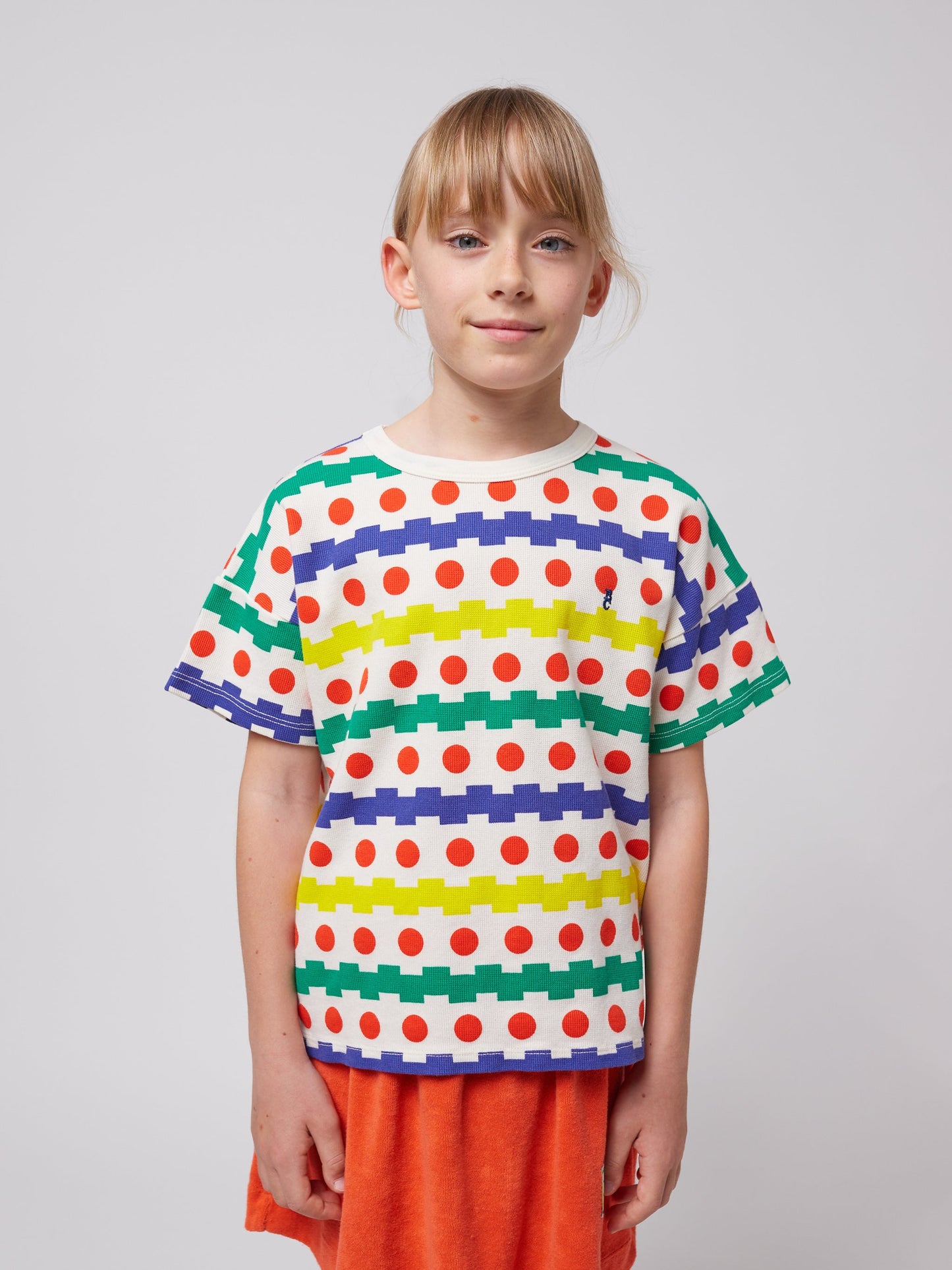 Geometric all over waffle T shirt