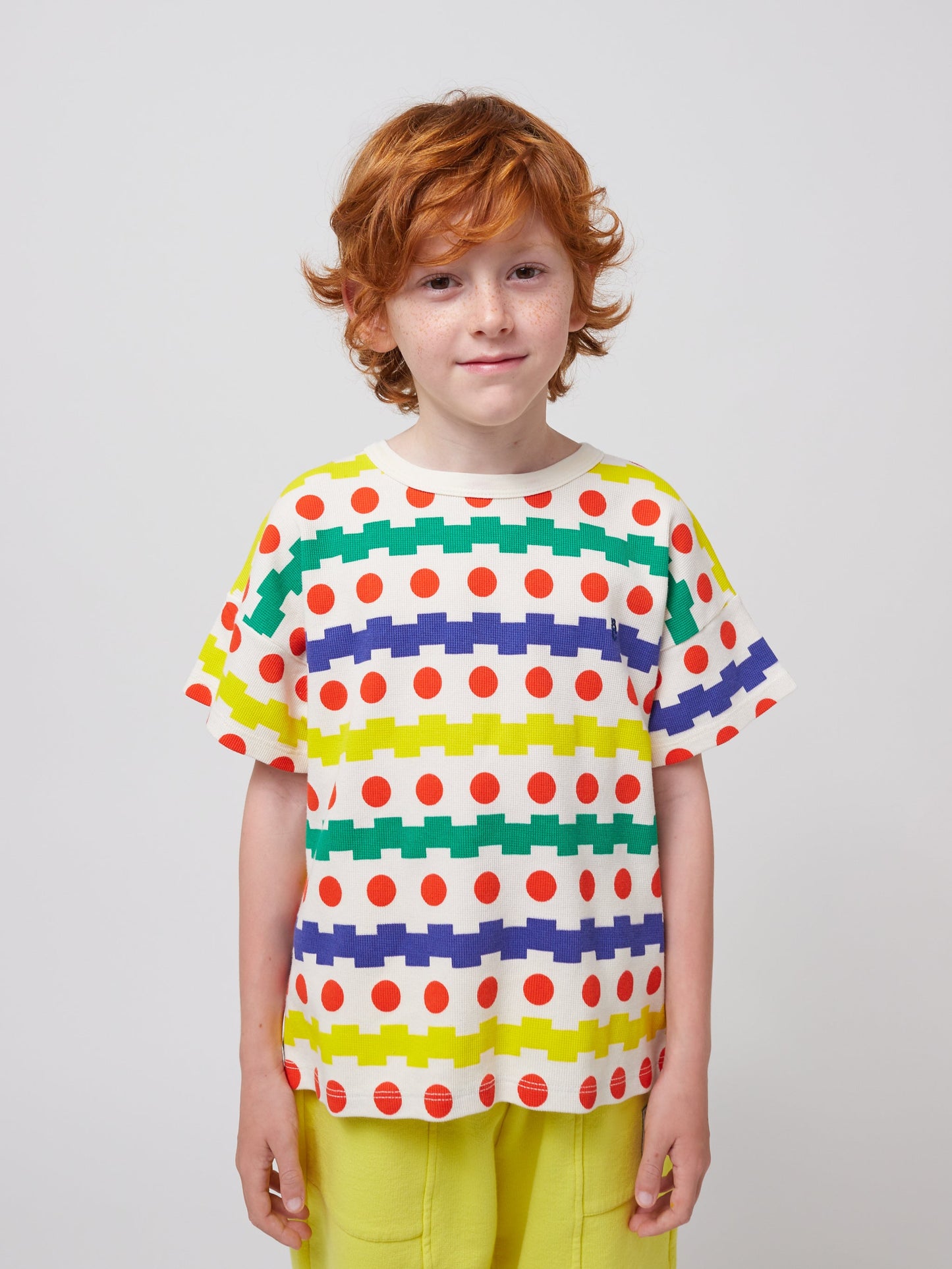 Geometric all over waffle T shirt