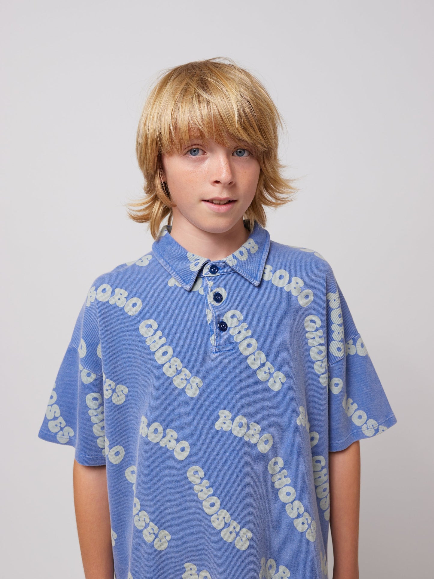 Wavy Bobo Choses all over waffle polo shirt