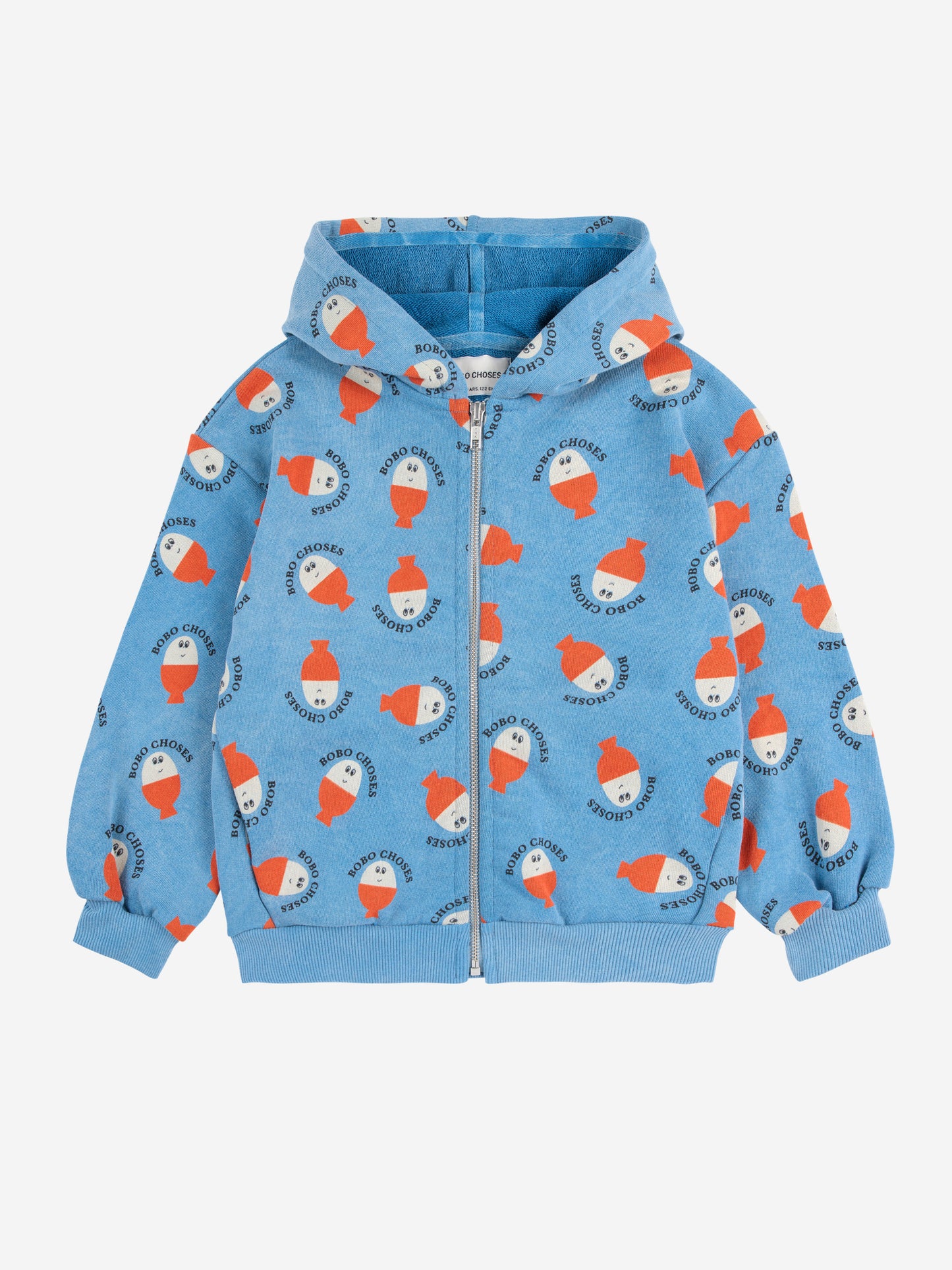 Morning Egg all over zipped hoodie