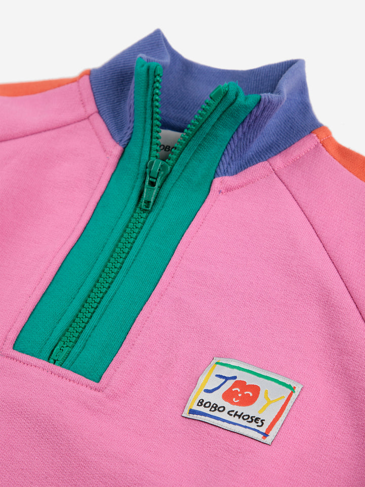 Smiling color block sweatshirt