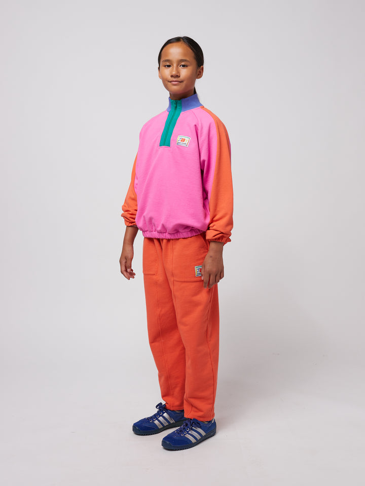 Smiling color block sweatshirt