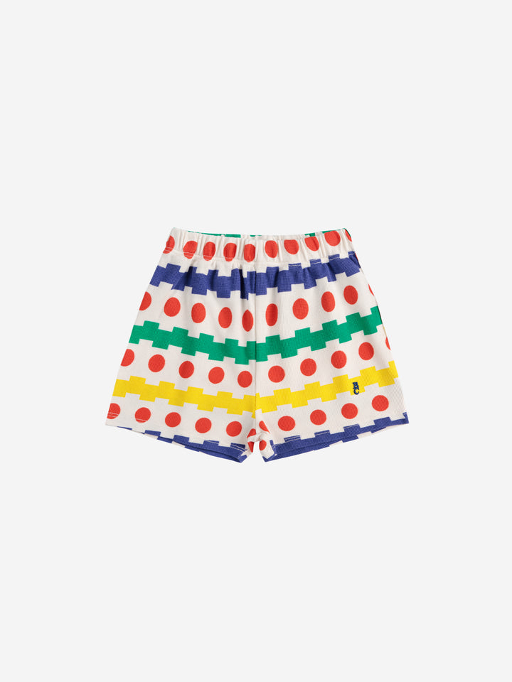 Geometric all over waffle shorts