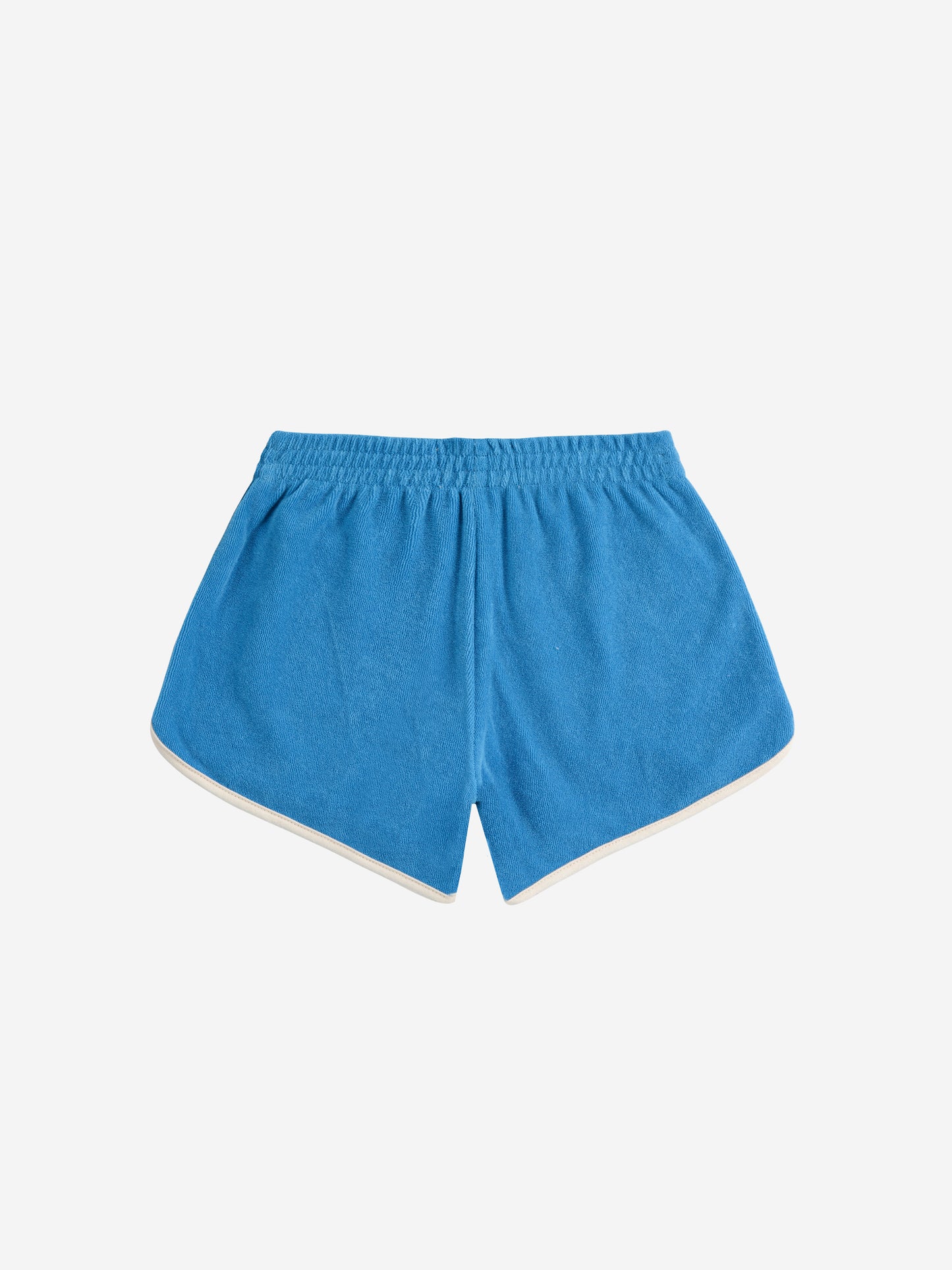 Blue color block terry cloth shorts