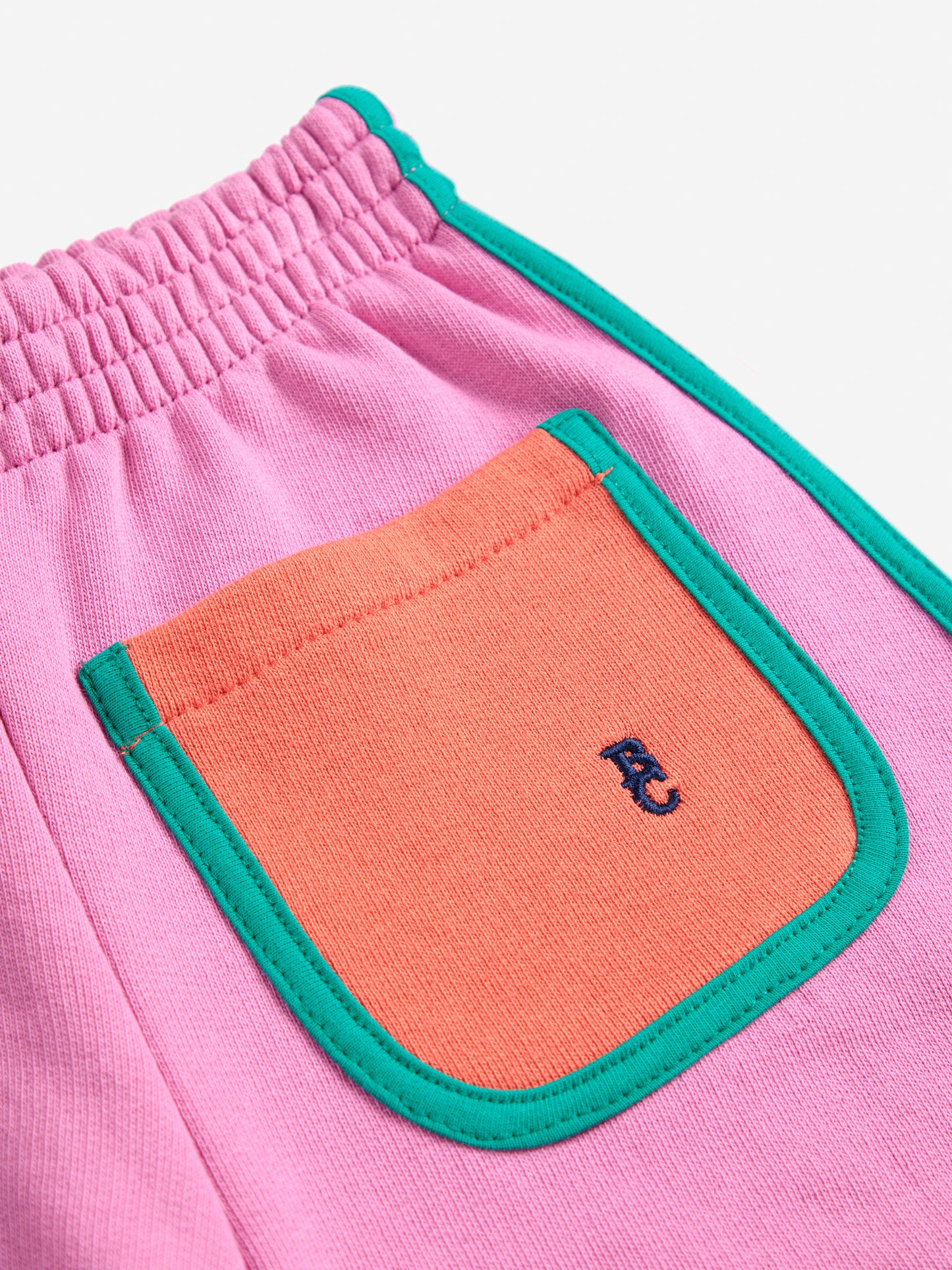 Pink color block shorts