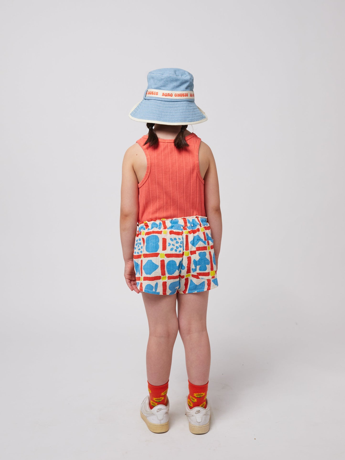 Geometric Game all over woven girl shorts