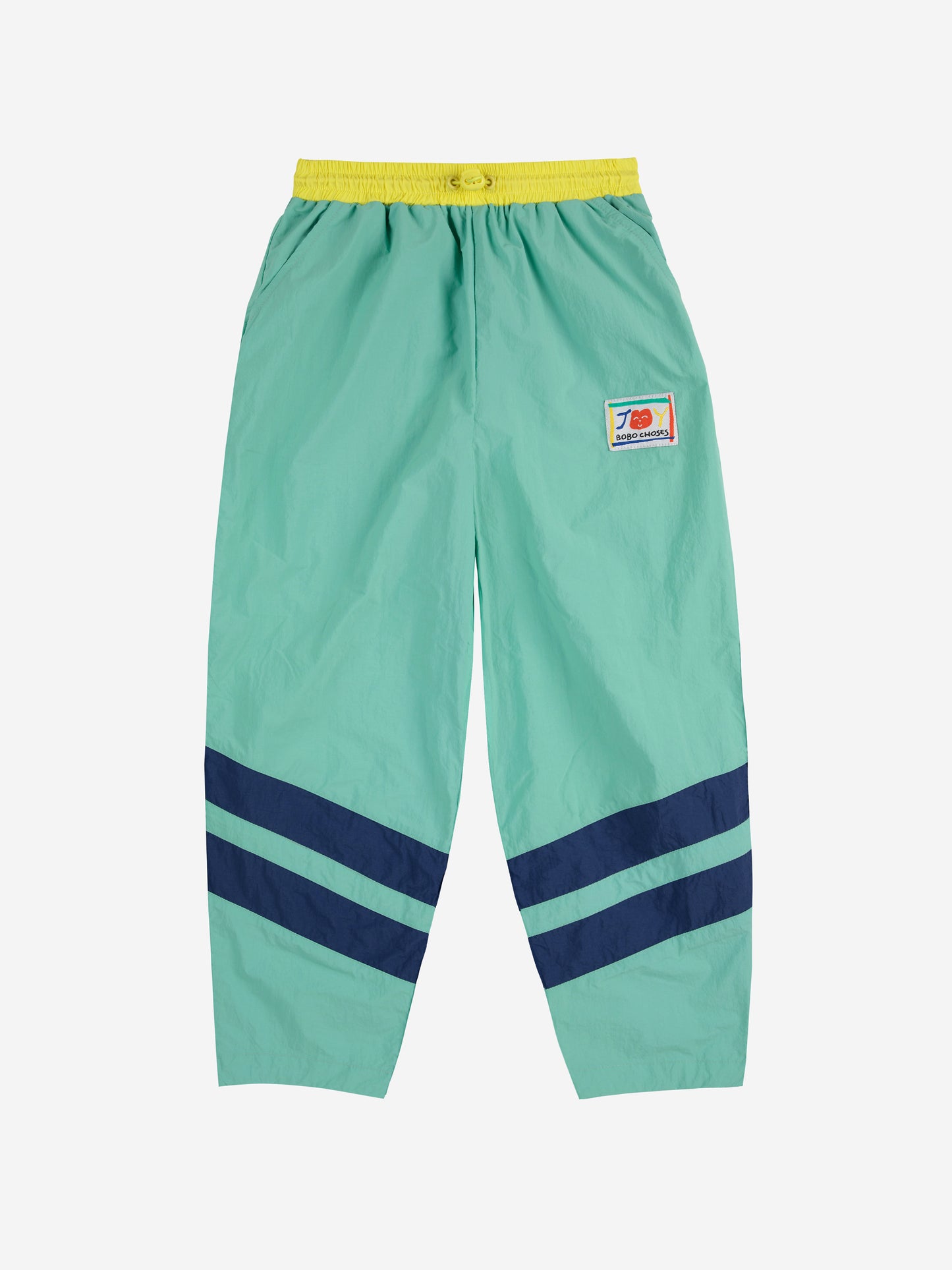 Smiling color block tracksuit pants