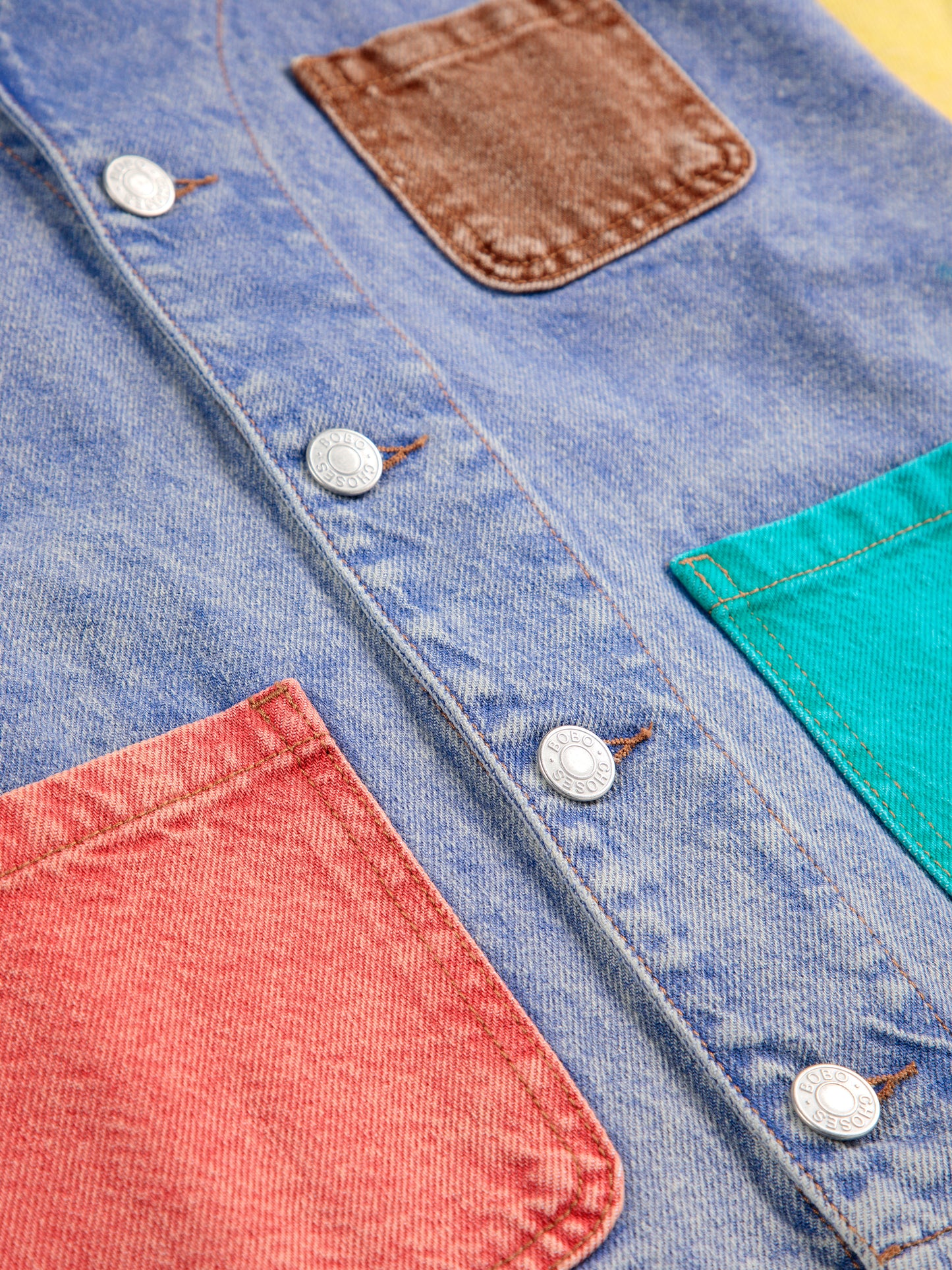 Color block denim jacket