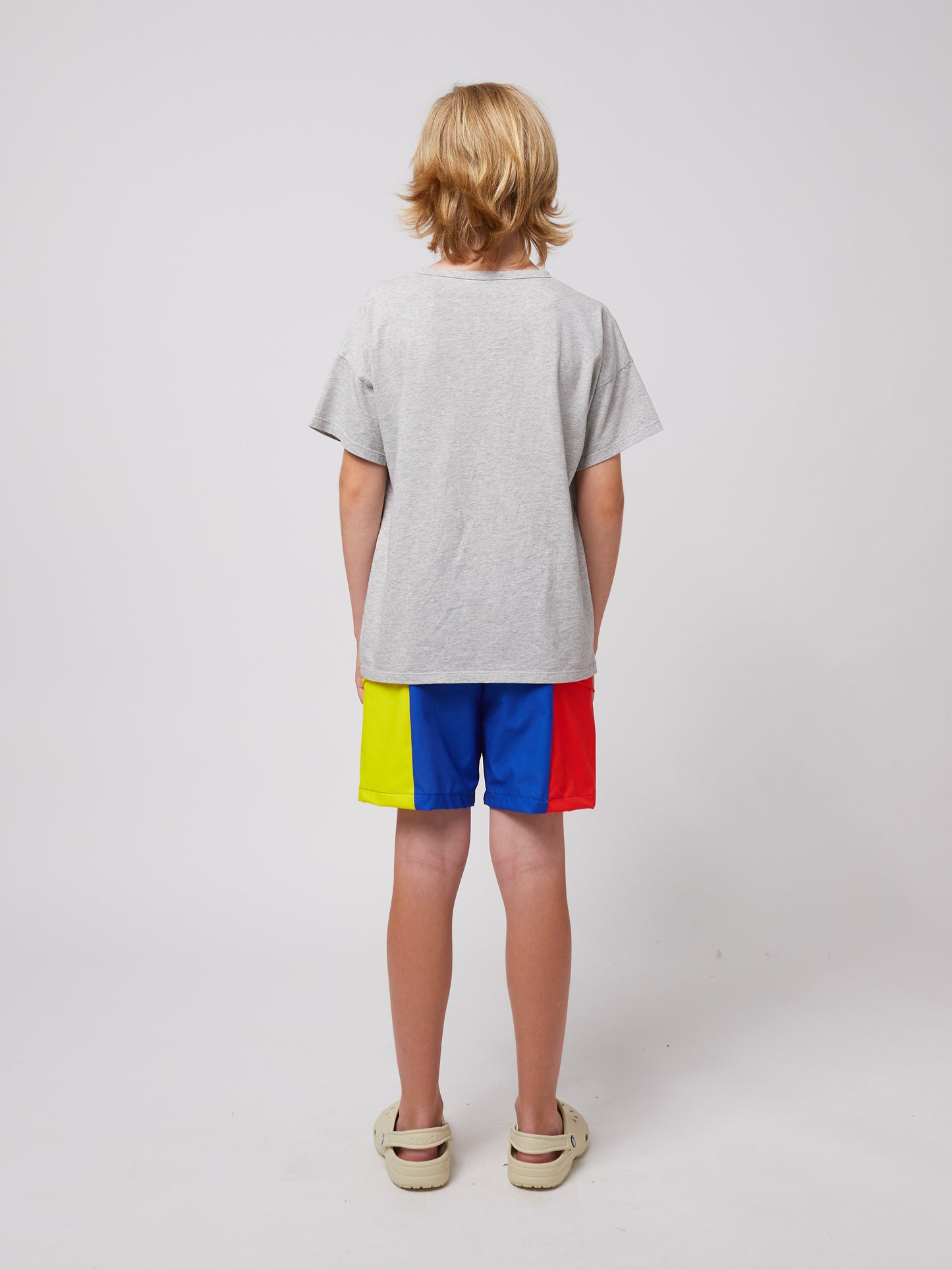 Color block swim board shorts