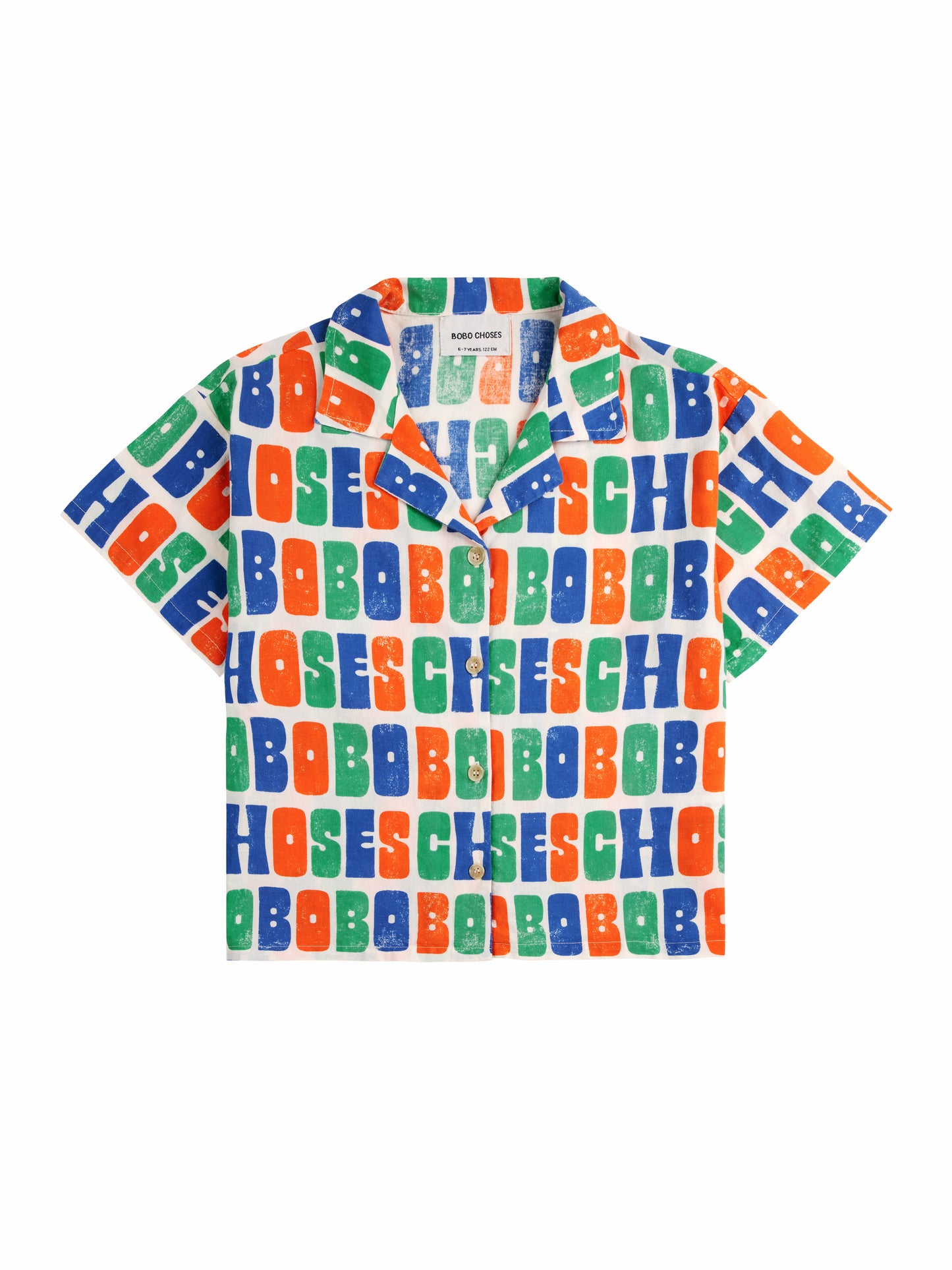 Multicolor Bobo Choses all over woven shirt