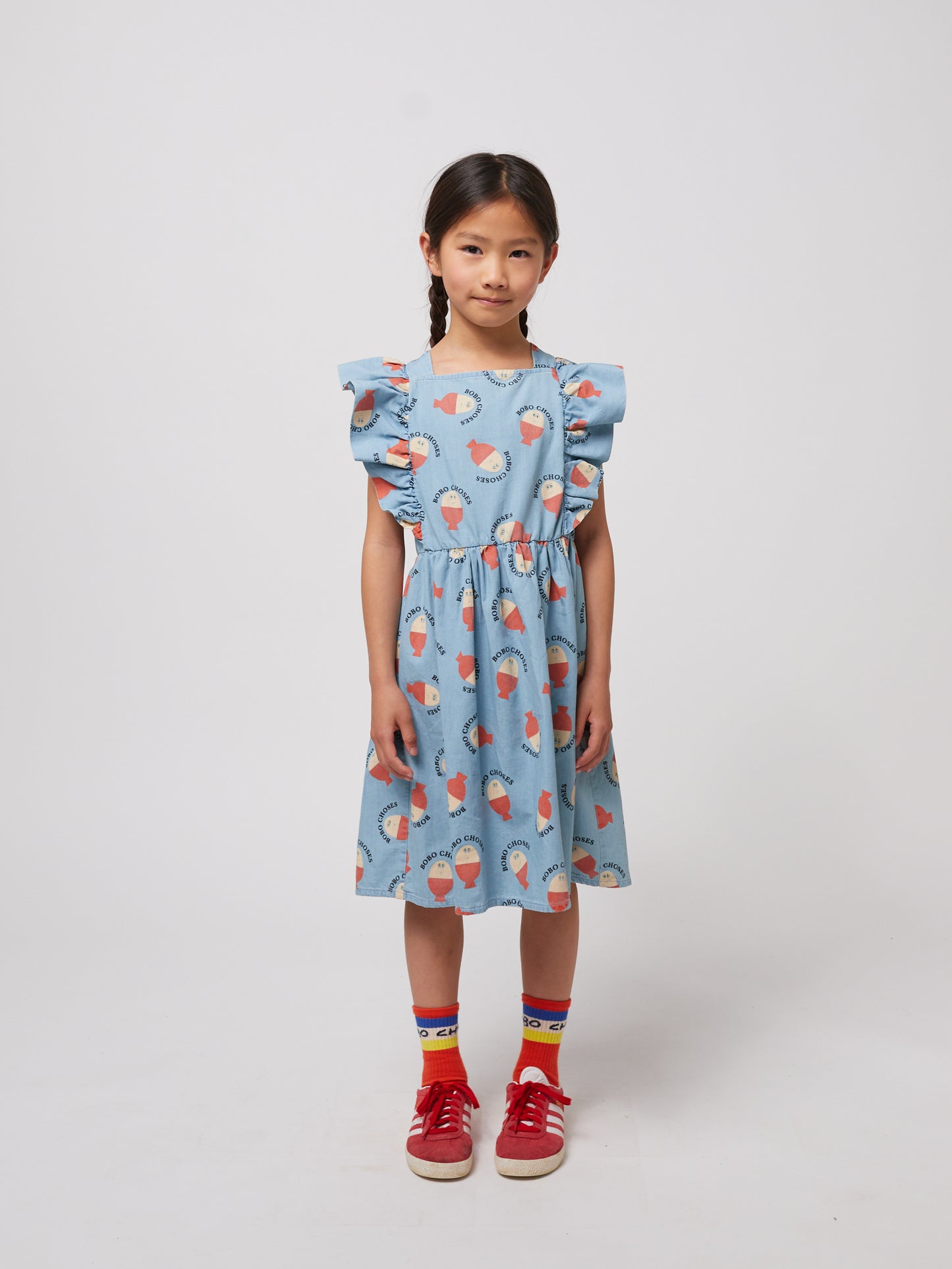 Morning Egg all over ruffle dress