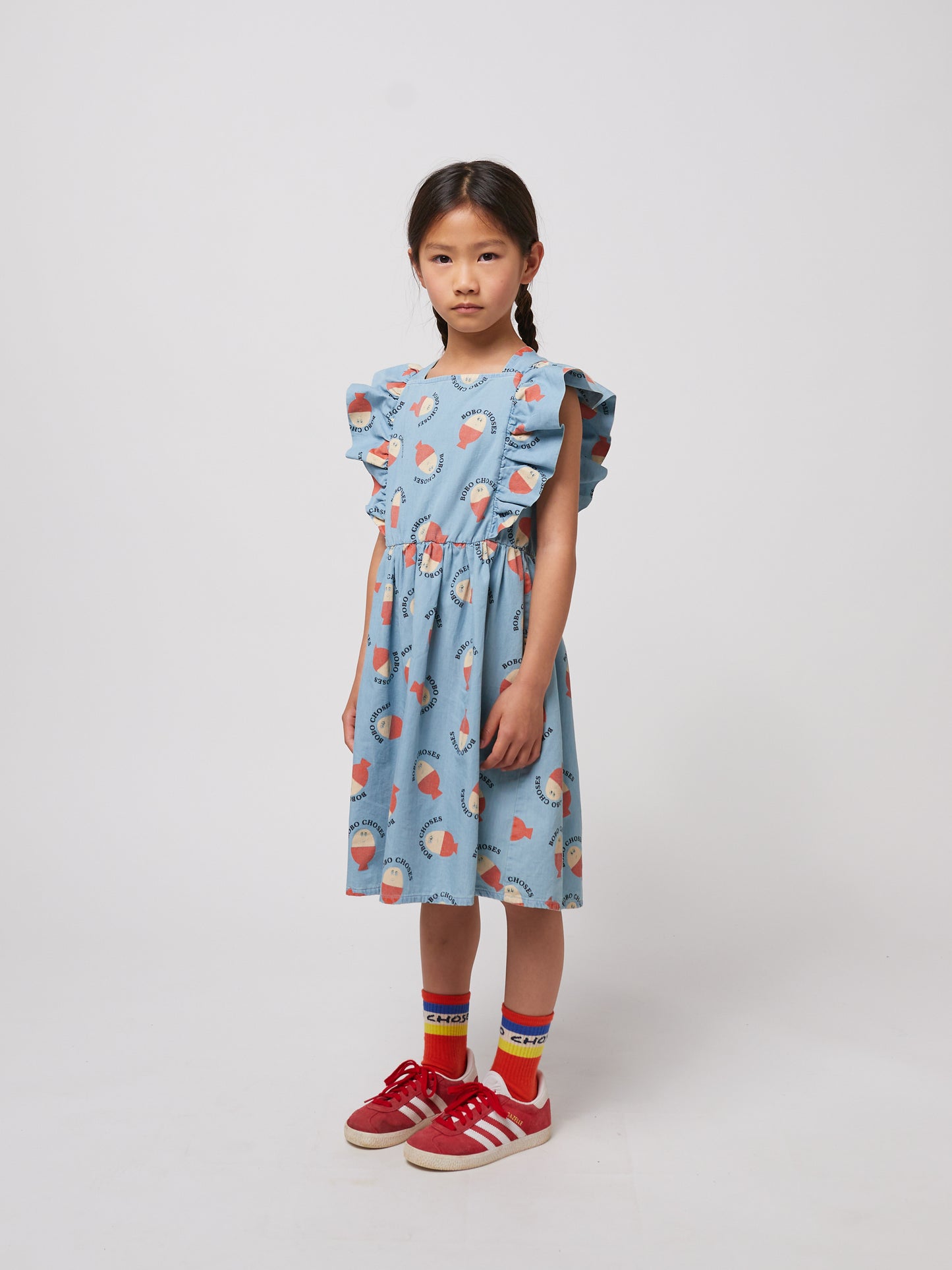 Morning Egg all over ruffle dress