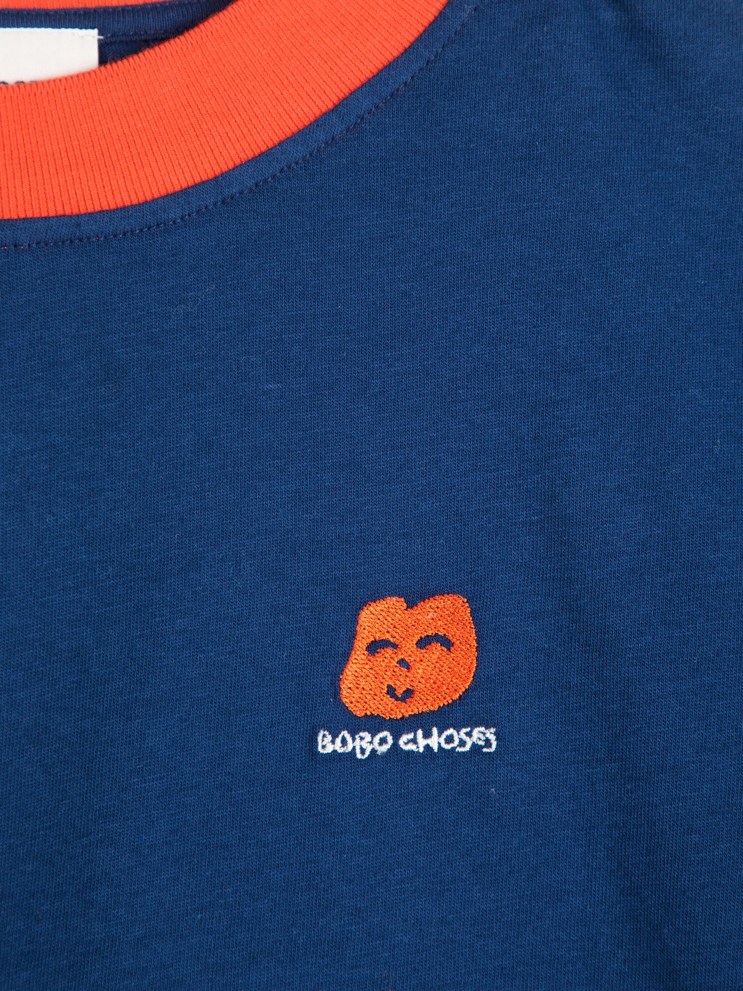 Logo embroidery color block T shirt