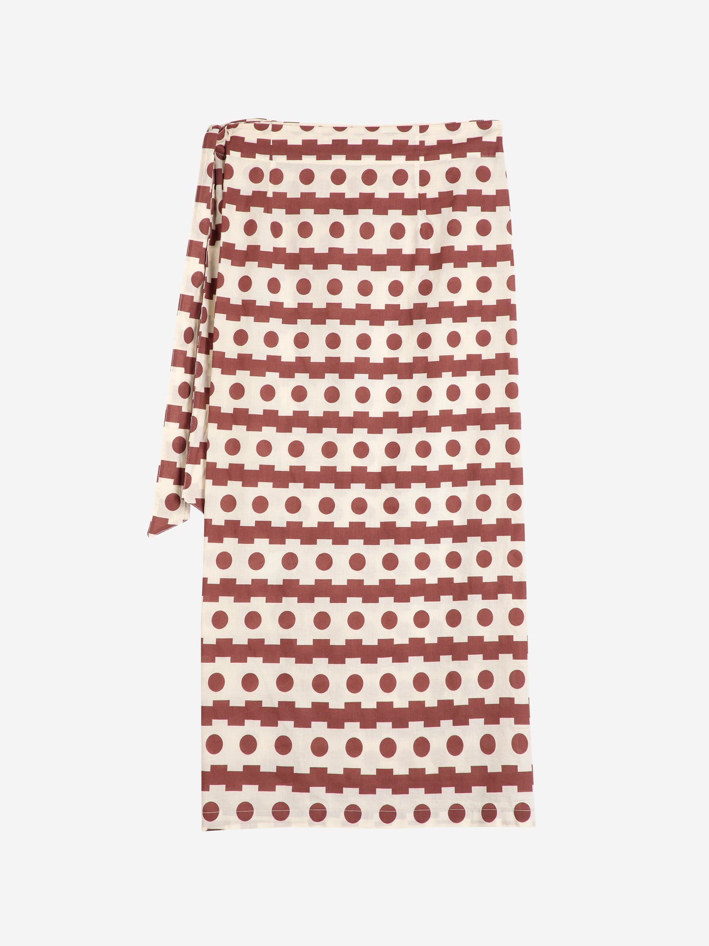 Geometric print wrap skirt