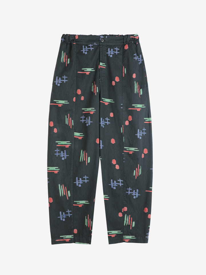 Multicolor artwork print cocoon pants