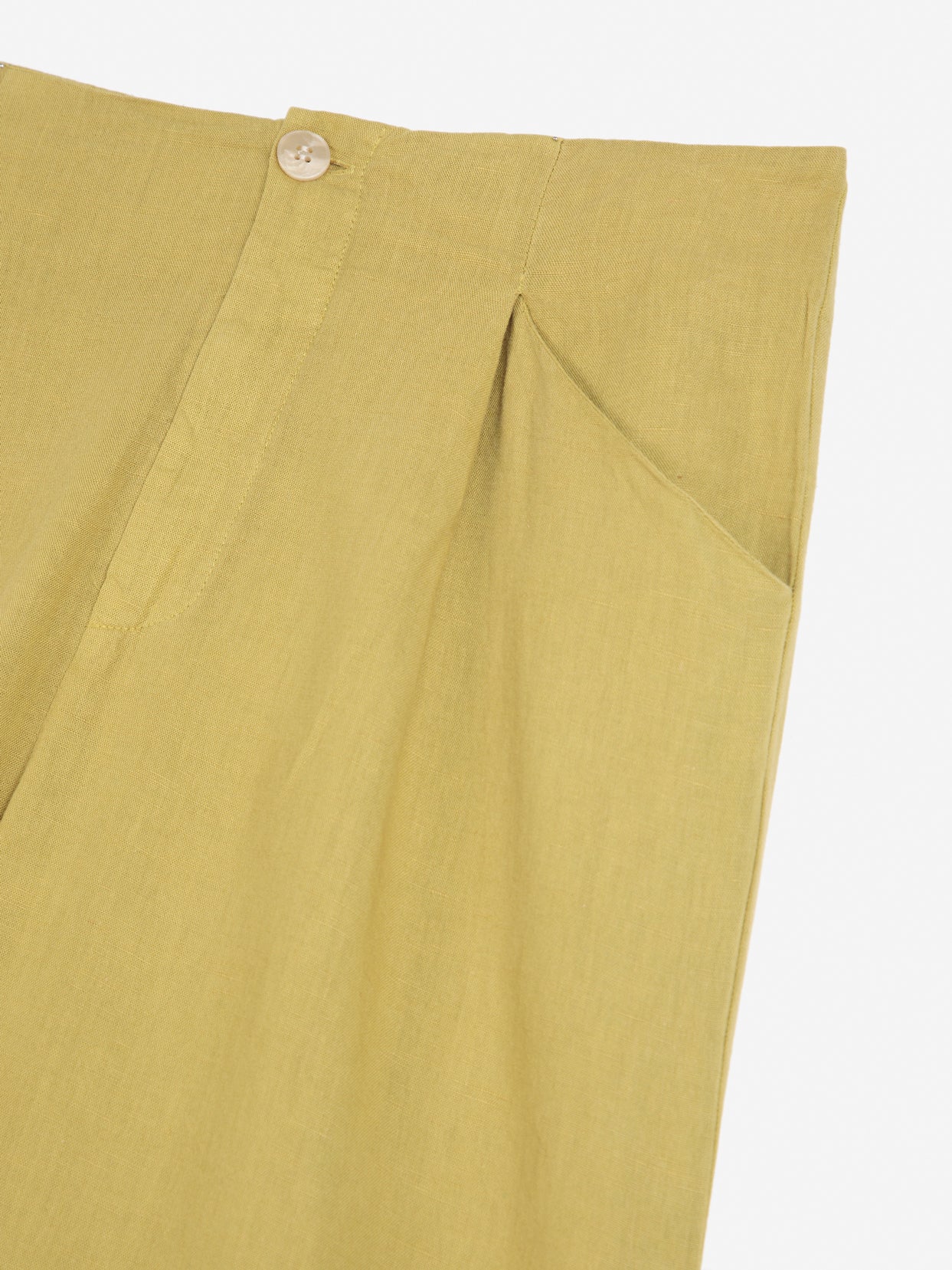 Linen blend pleated trousers