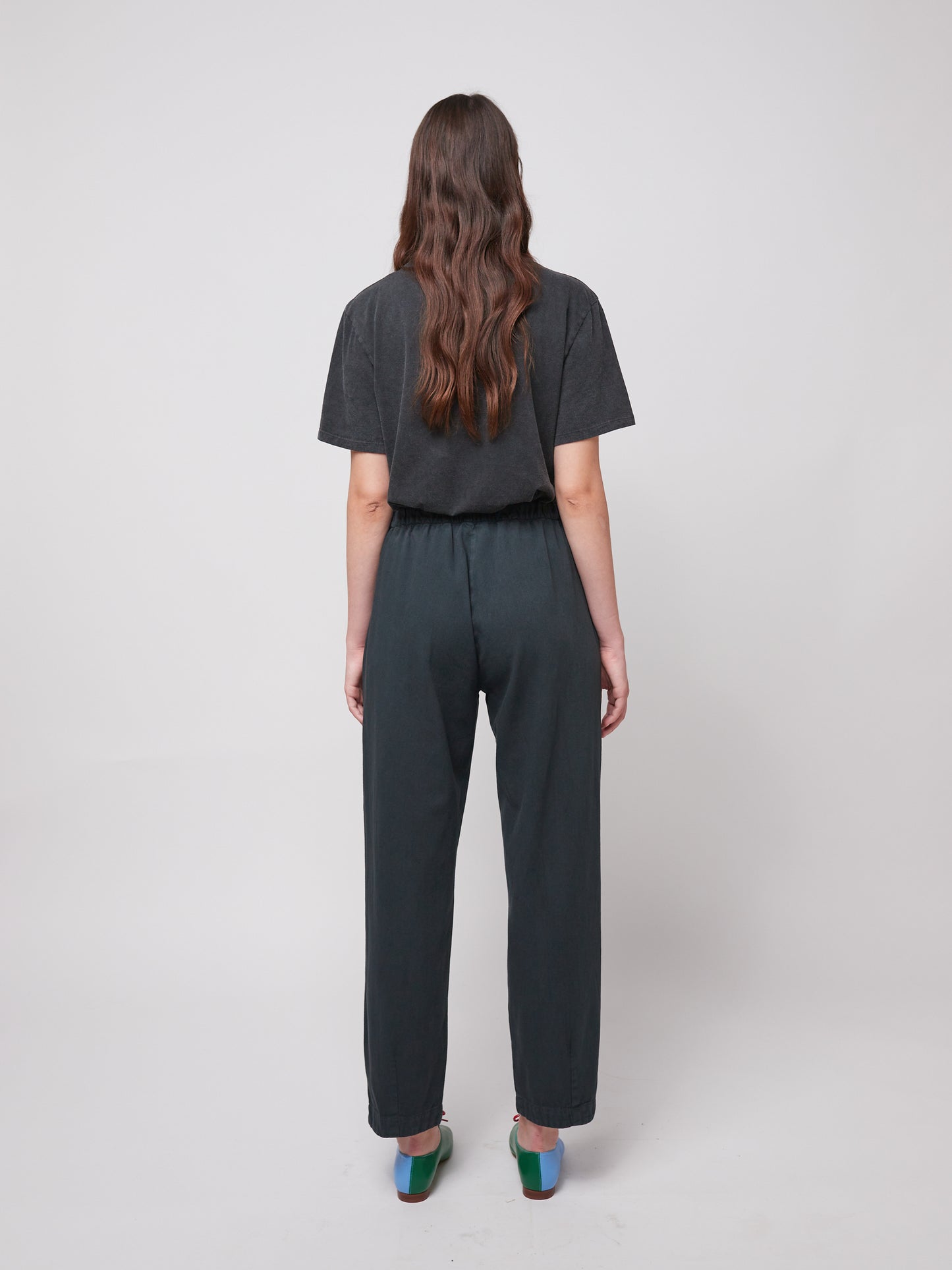 Pleated straight leg trousers