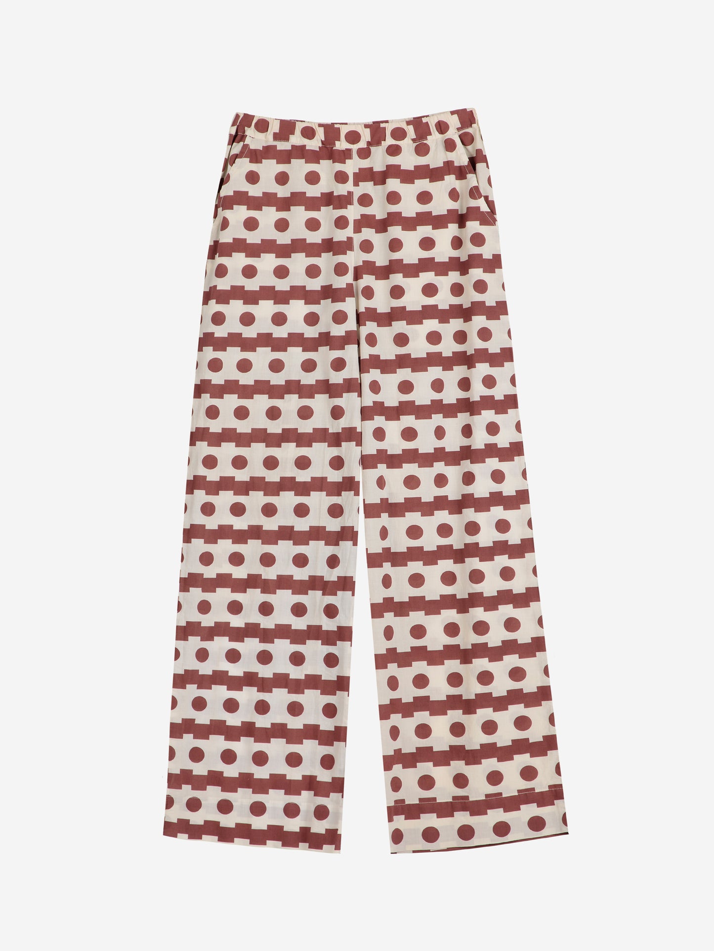 Geometric print wide-leg trousers