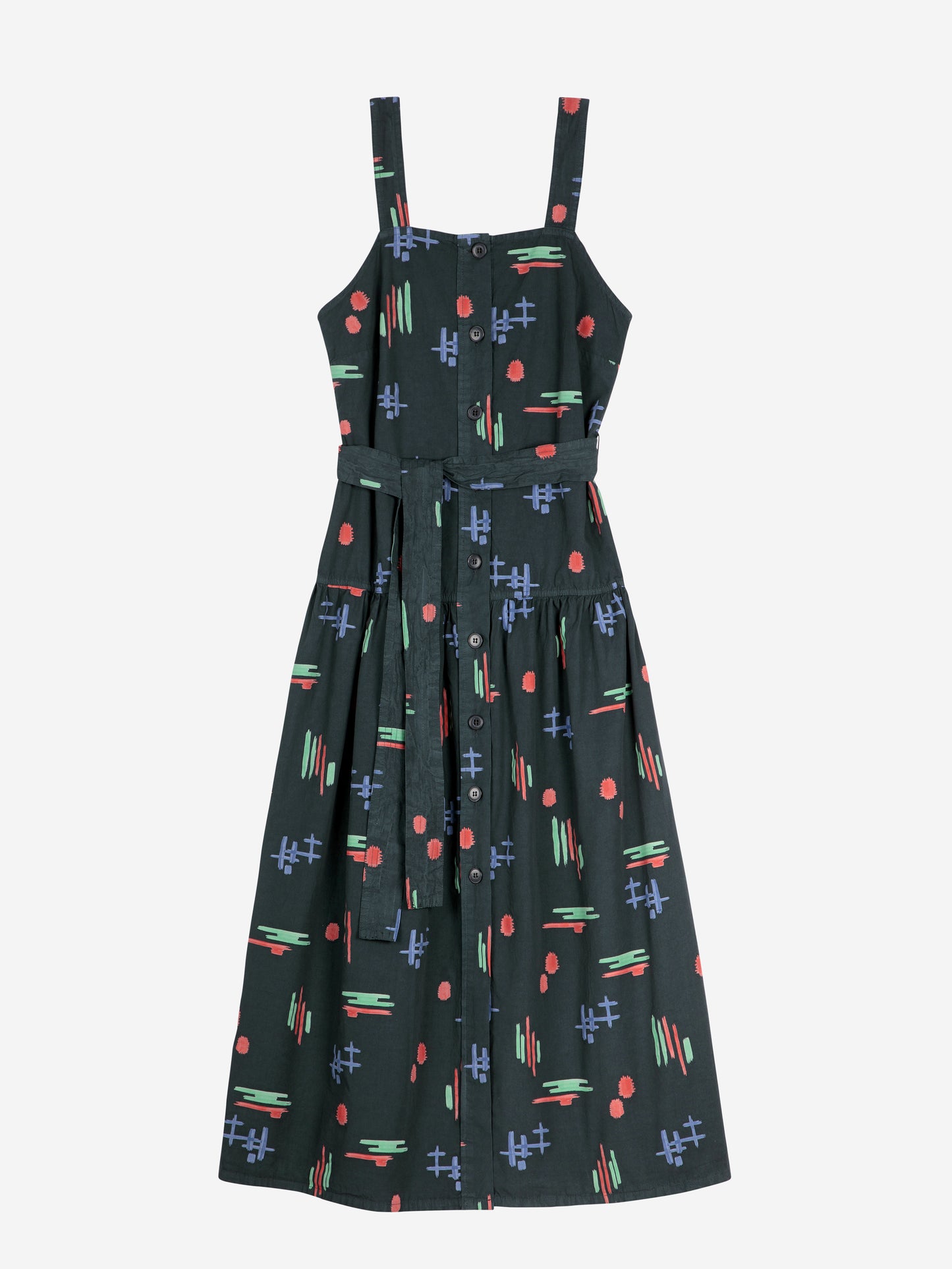 Multicolor print evas_ strap dress