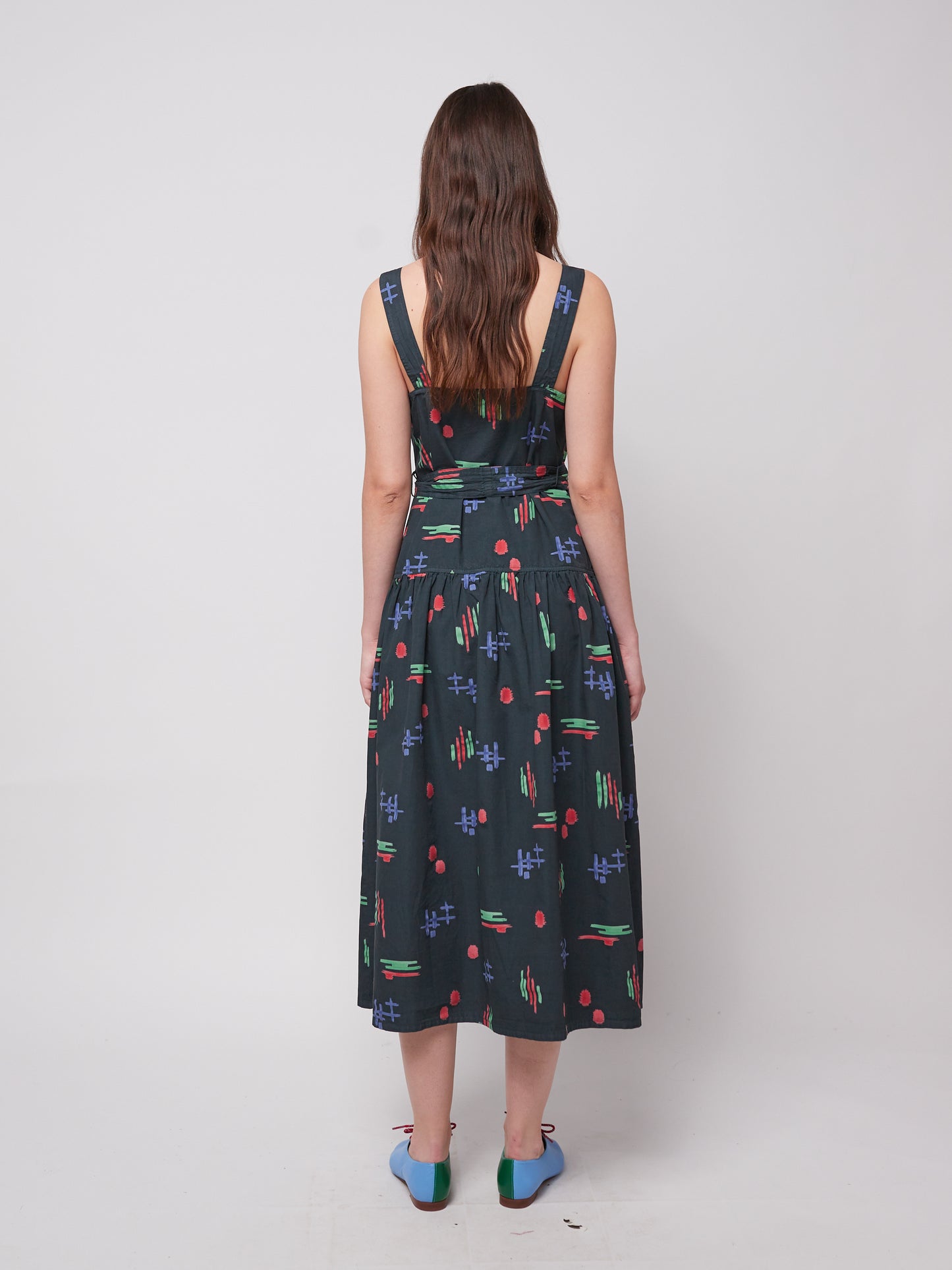 Multicolor print evas_ strap dress