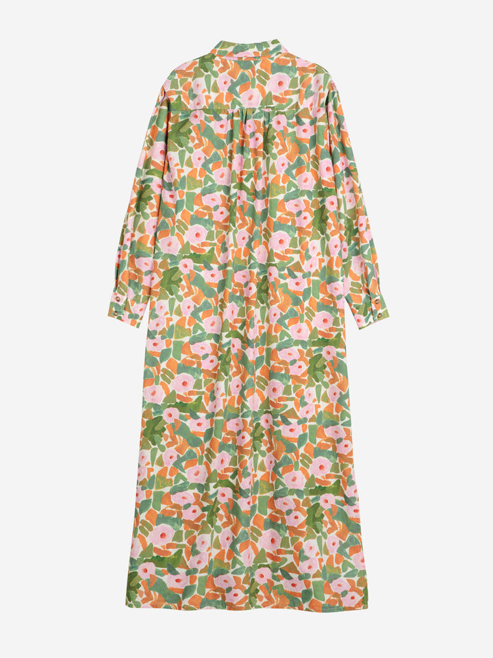 花柄シャツドレス