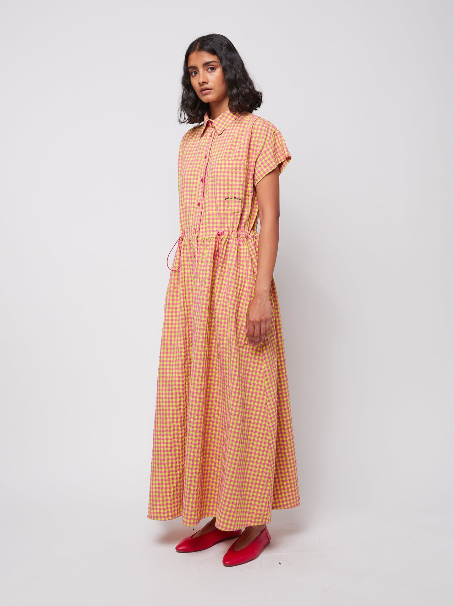 Vichy shirt dress