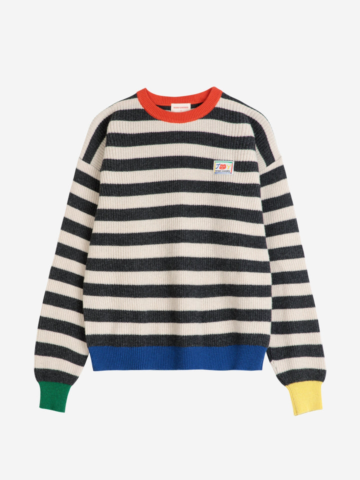 Striped wool blended jumper