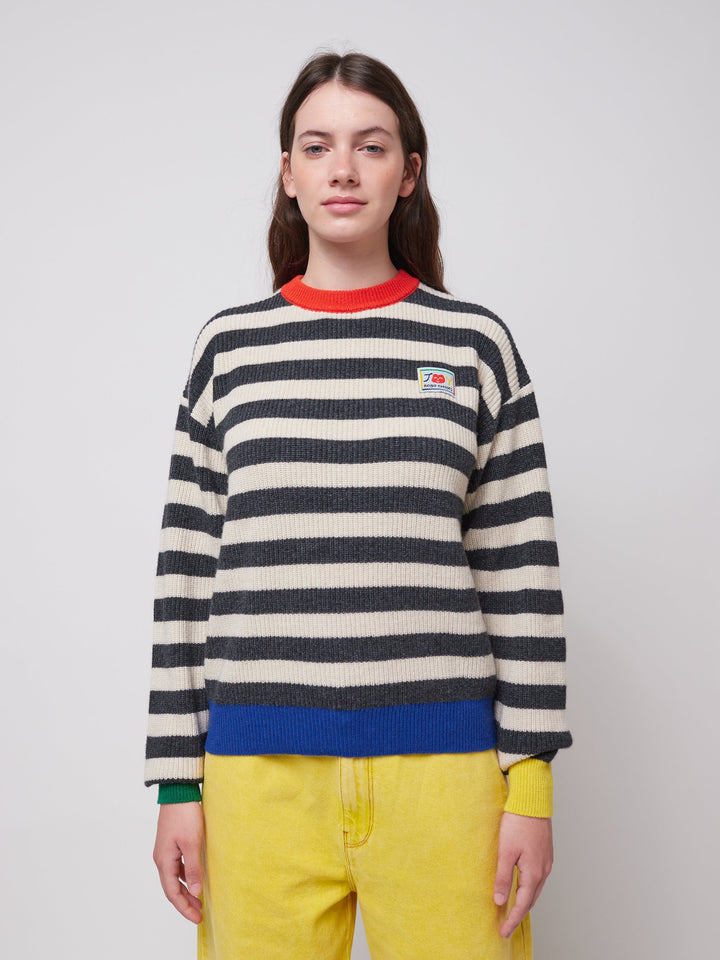Striped wool blended jumper