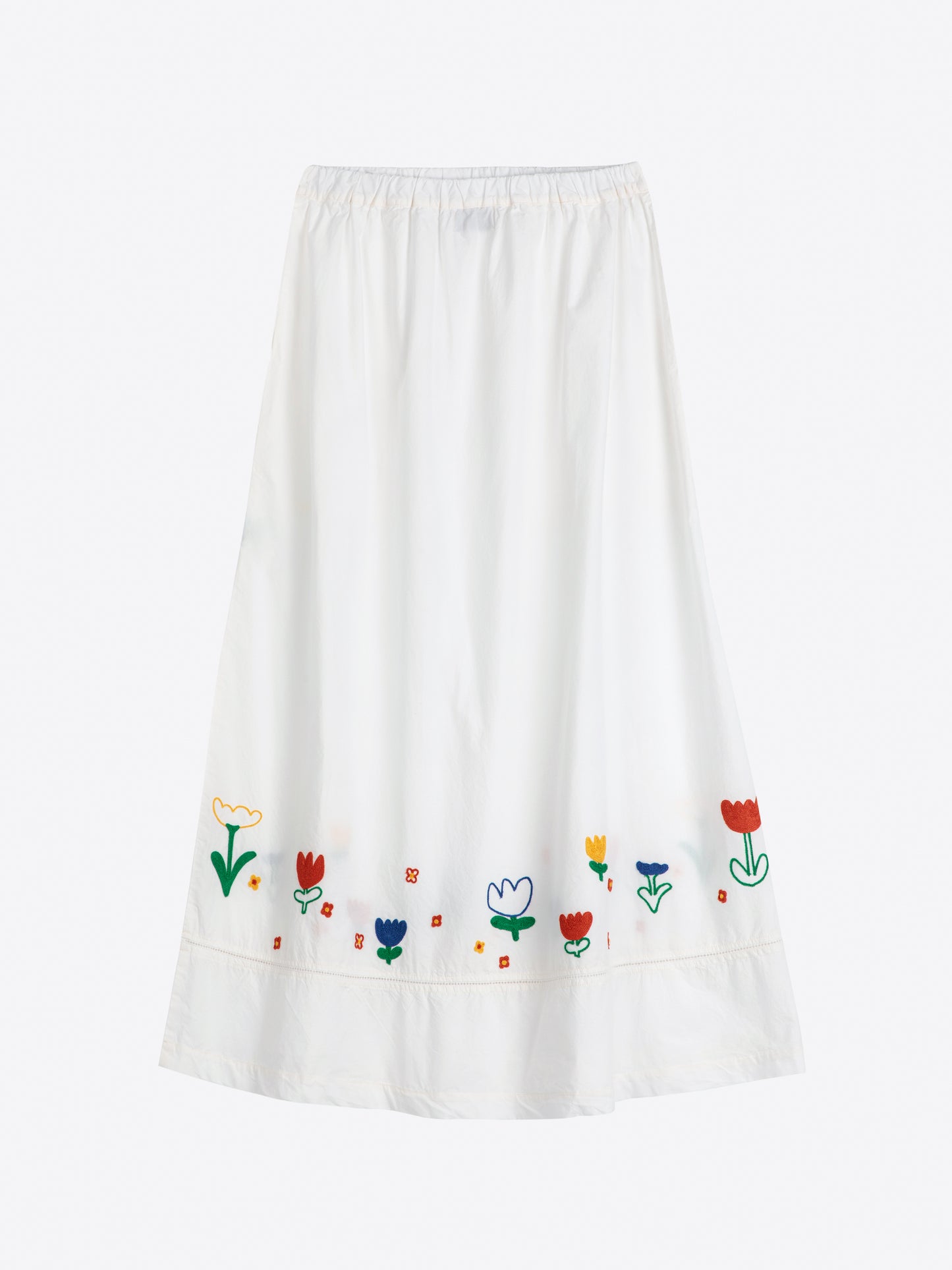 Garden embroidery poplin skirt