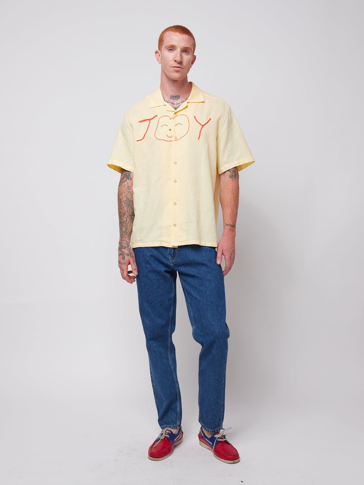 Joy embroidery unisex shirt