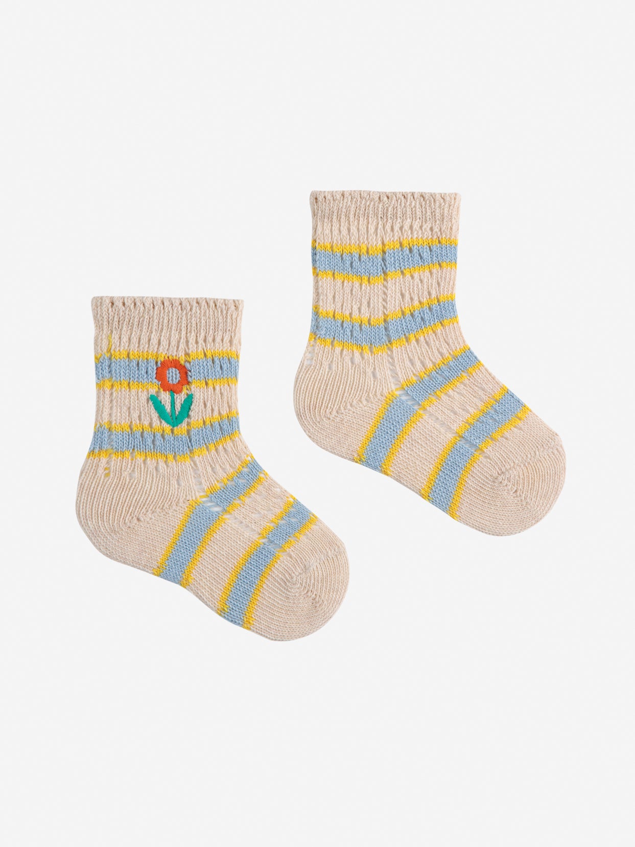 Flower Stripes short socks