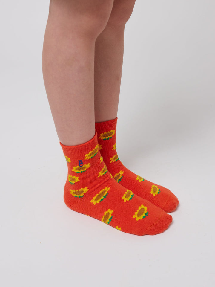 ひまわり柄ショートソックス